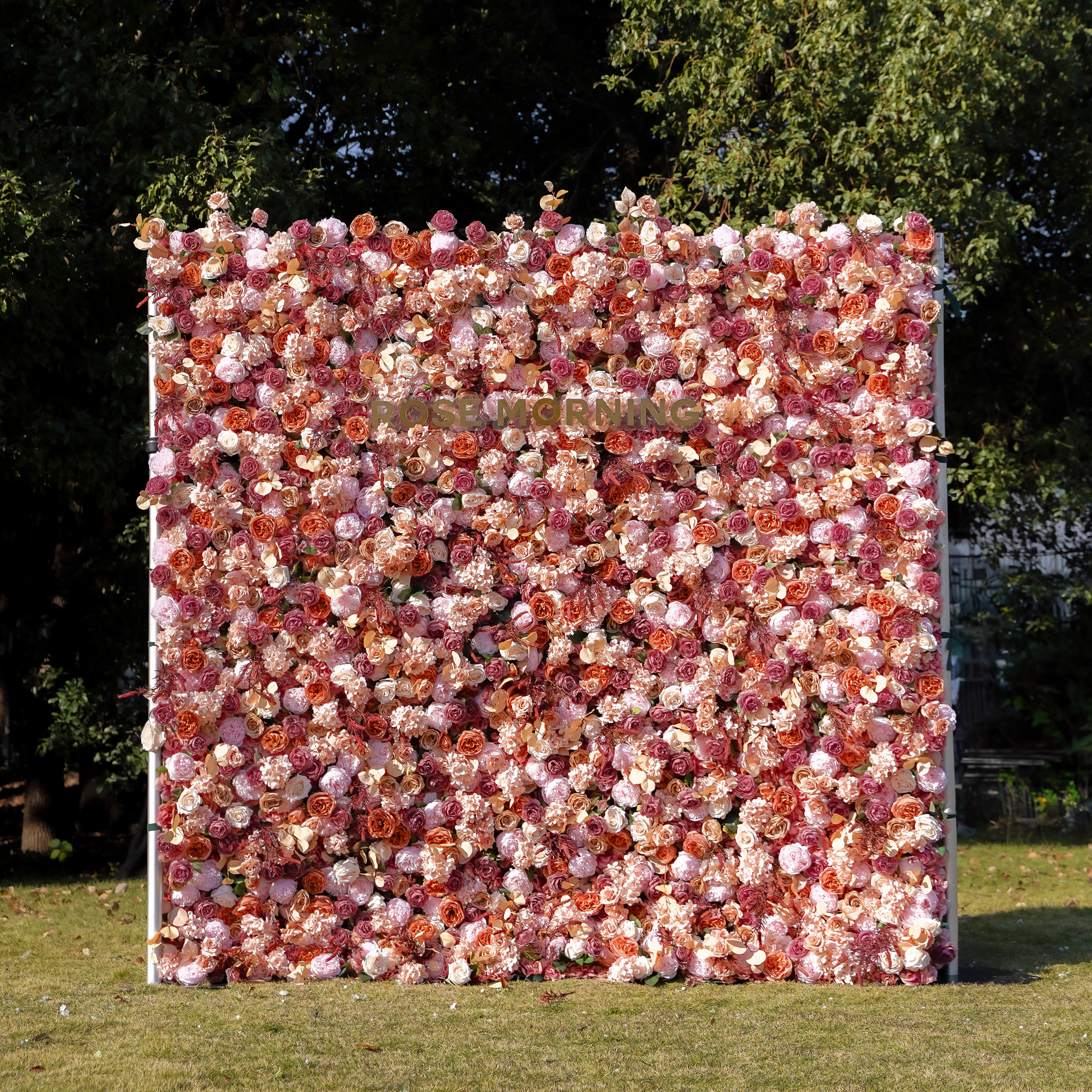 Renata 5D Fabric Artificial rolling up curtain flower wall Rose Morning