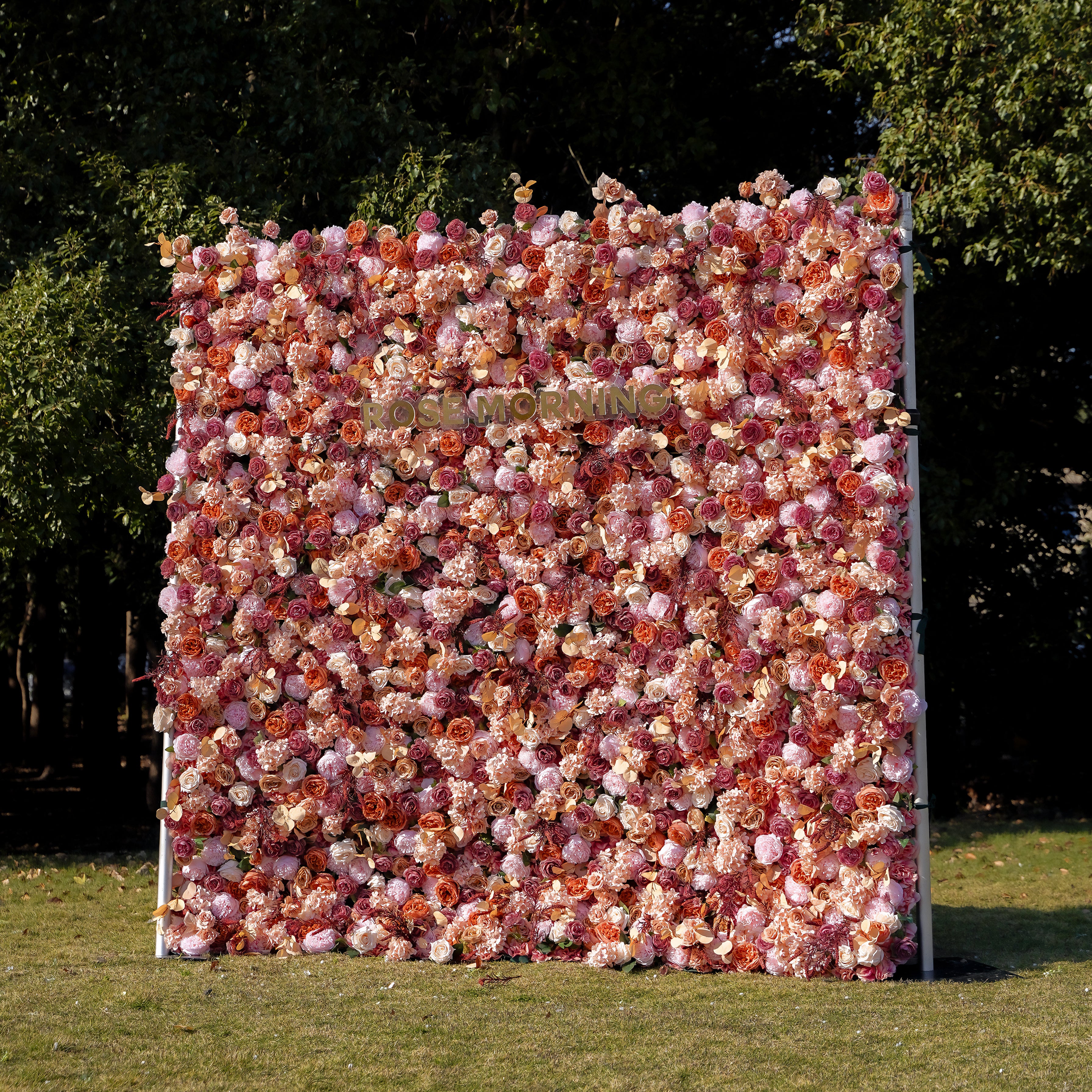 Renata 5D Fabric Artificial rolling up curtain flower wall Rose Morning