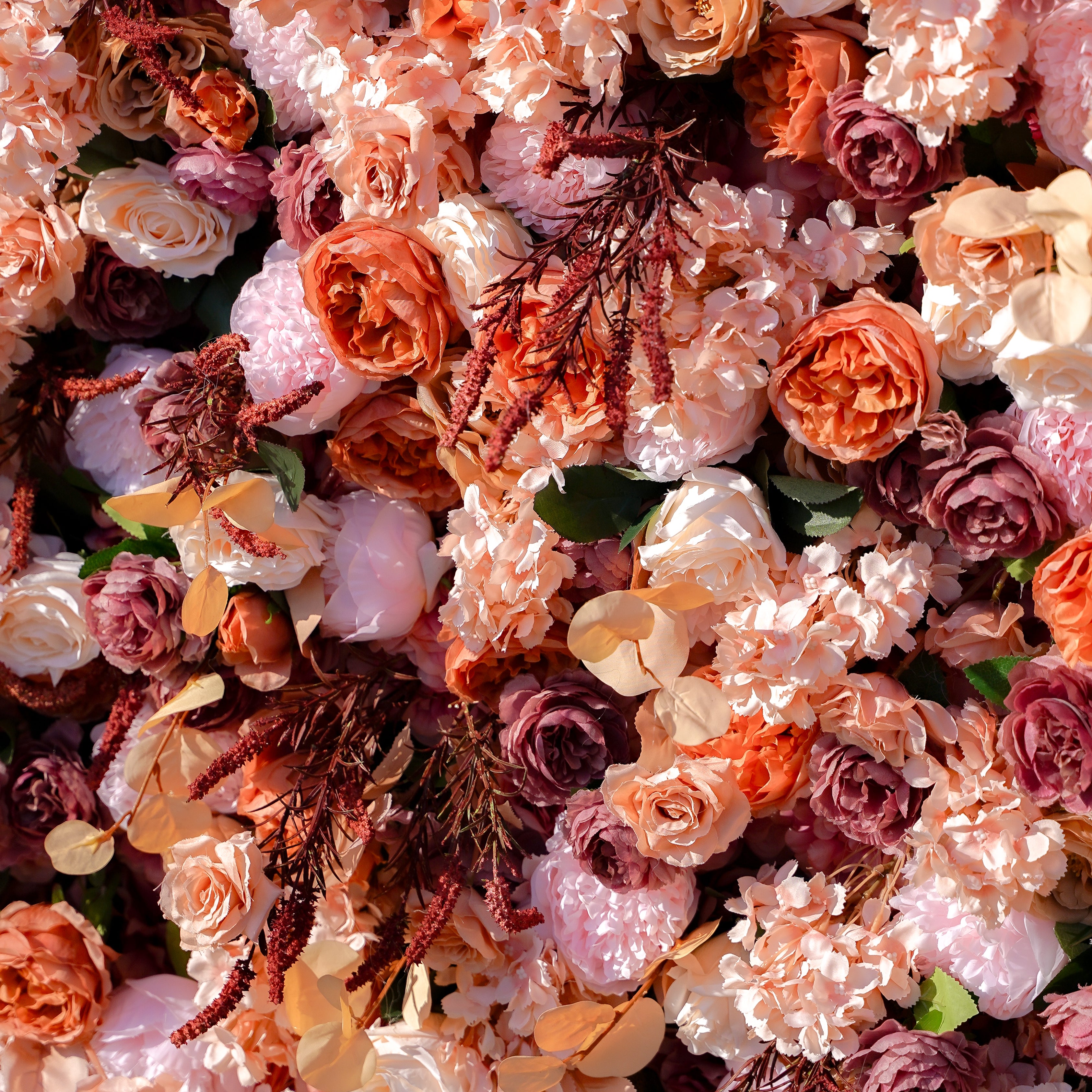 Renata 5D Fabric Artificial rolling up curtain flower wall Rose Morning