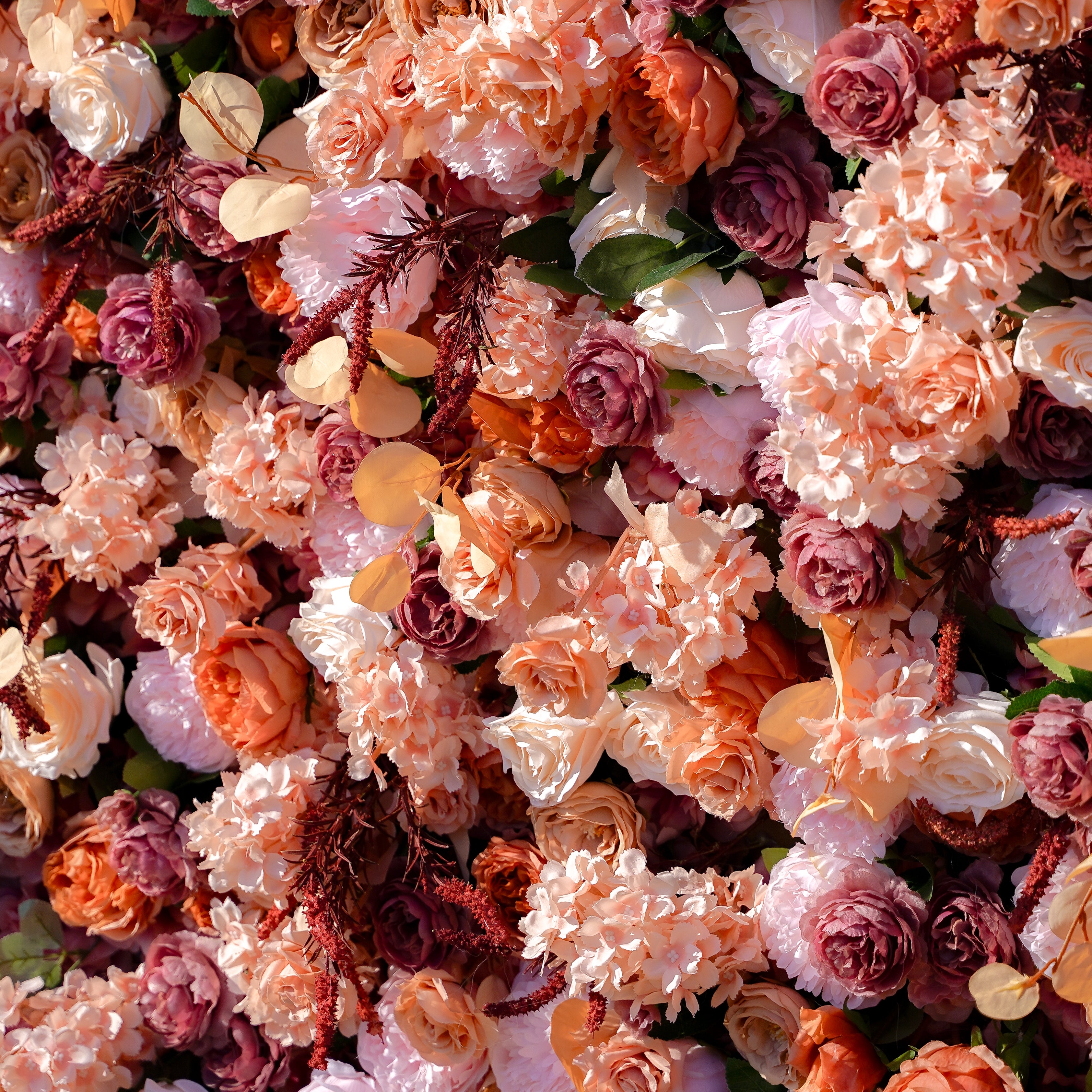 Renata 5D Fabric Artificial rolling up curtain flower wall Rose Morning