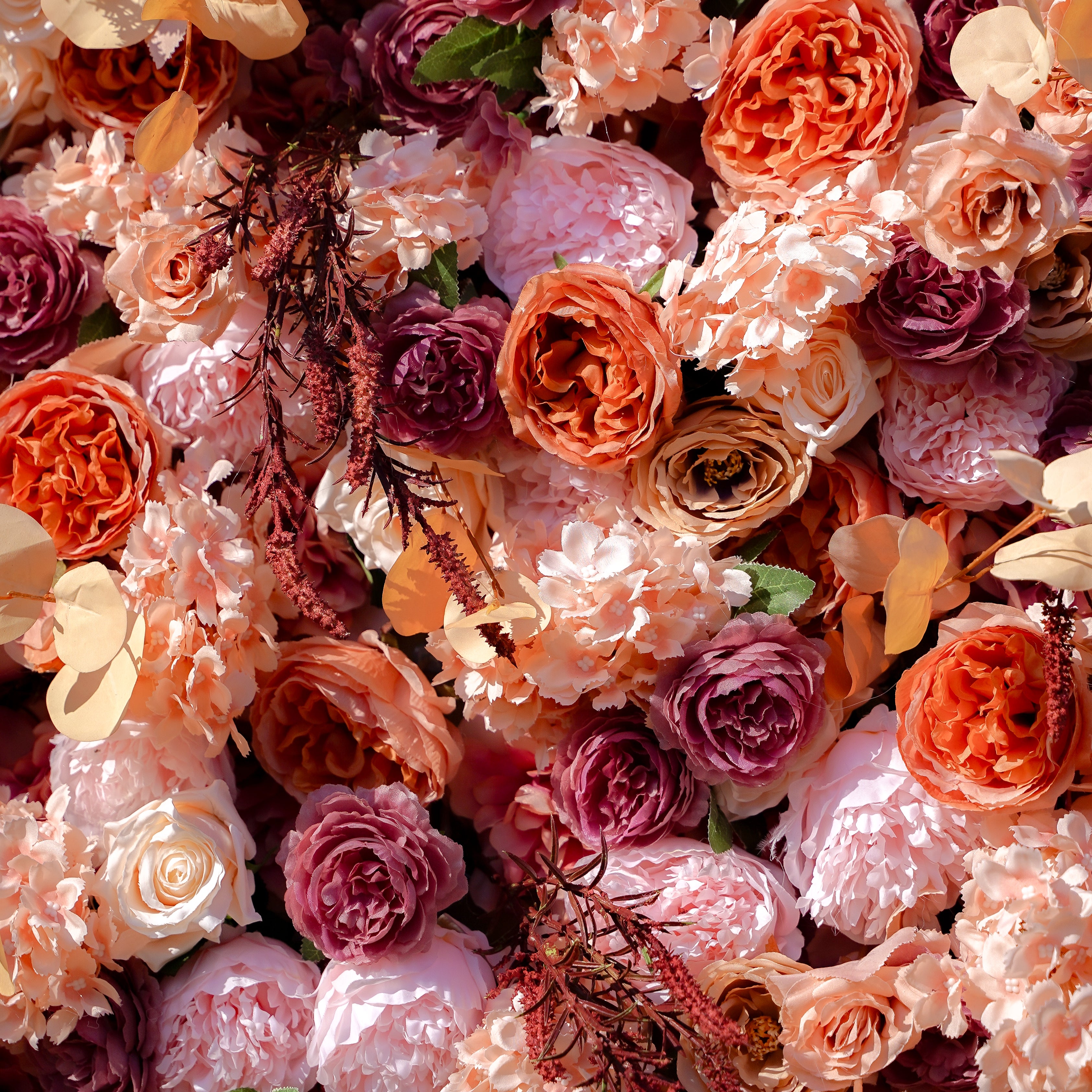 Renata 5D Fabric Artificial rolling up curtain flower wall Rose Morning