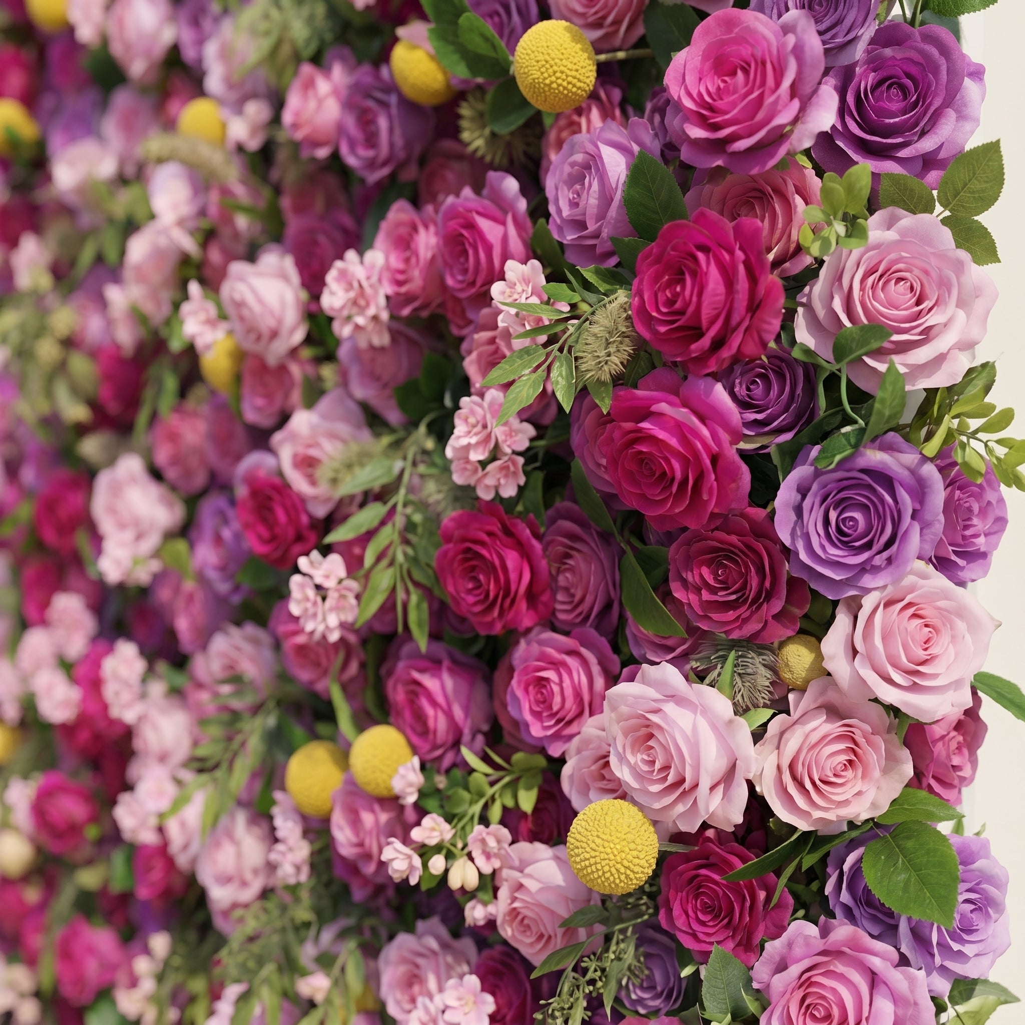 Daelsora: Luxury 5D Berry Purple & Fuchsia Pink Silk Floral Wall Backdrop for Modern Weddings & Galas