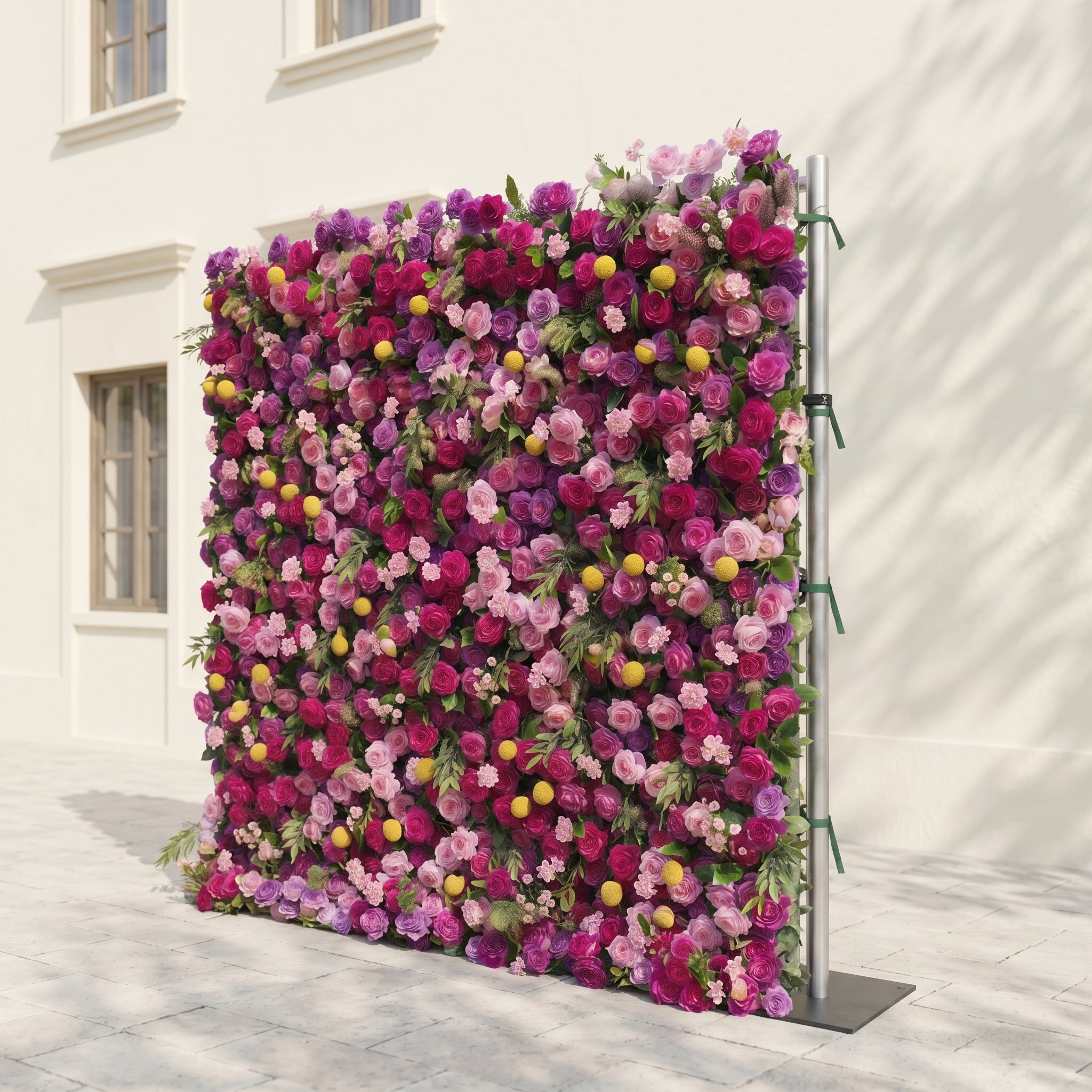 Daelsora: Luxury 5D Berry Purple & Fuchsia Pink Silk Floral Wall Backdrop for Modern Weddings & Galas
