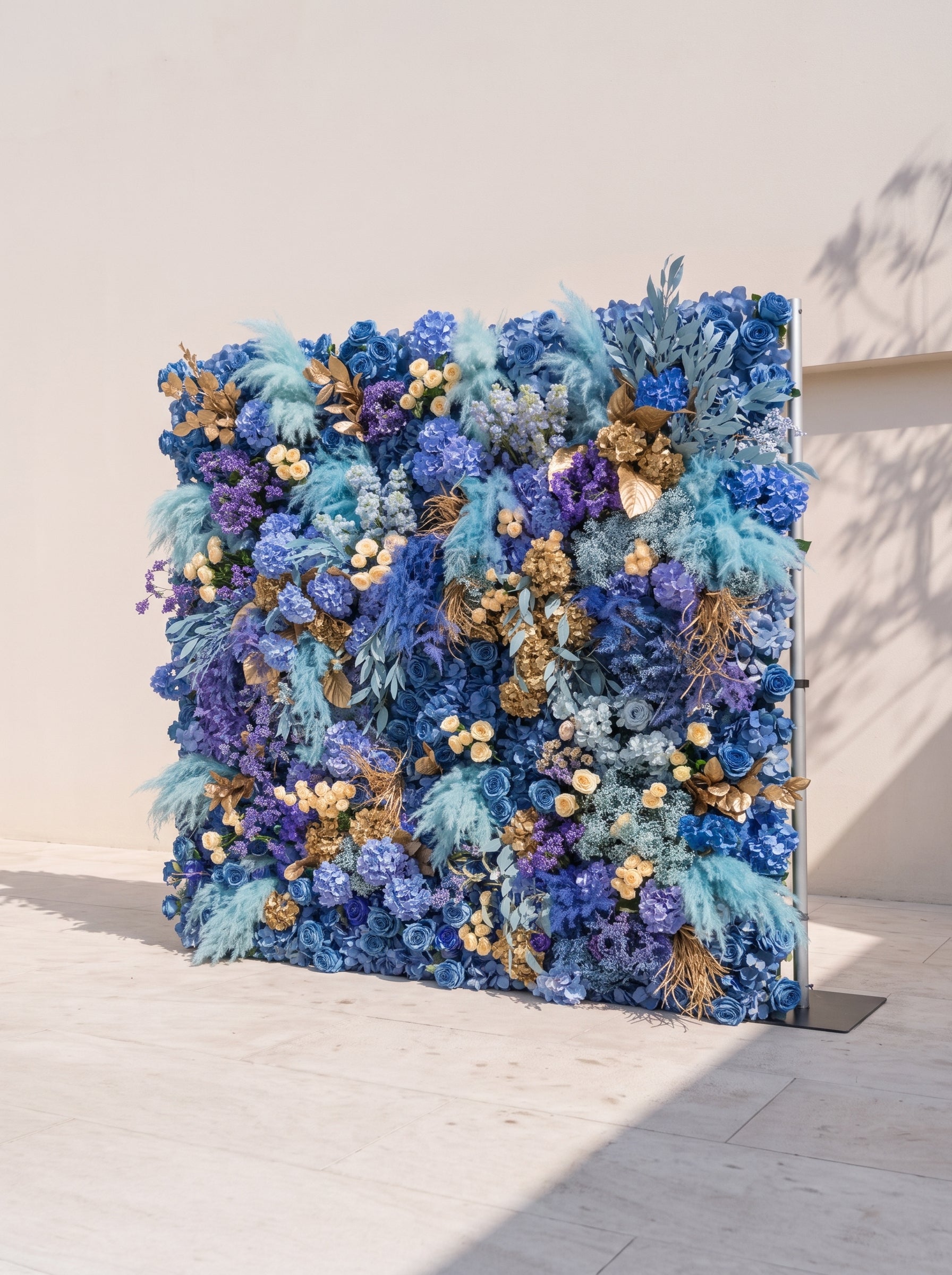Davilsira: 5D Fabric Artificial rolling up curtain flower wall — right view
