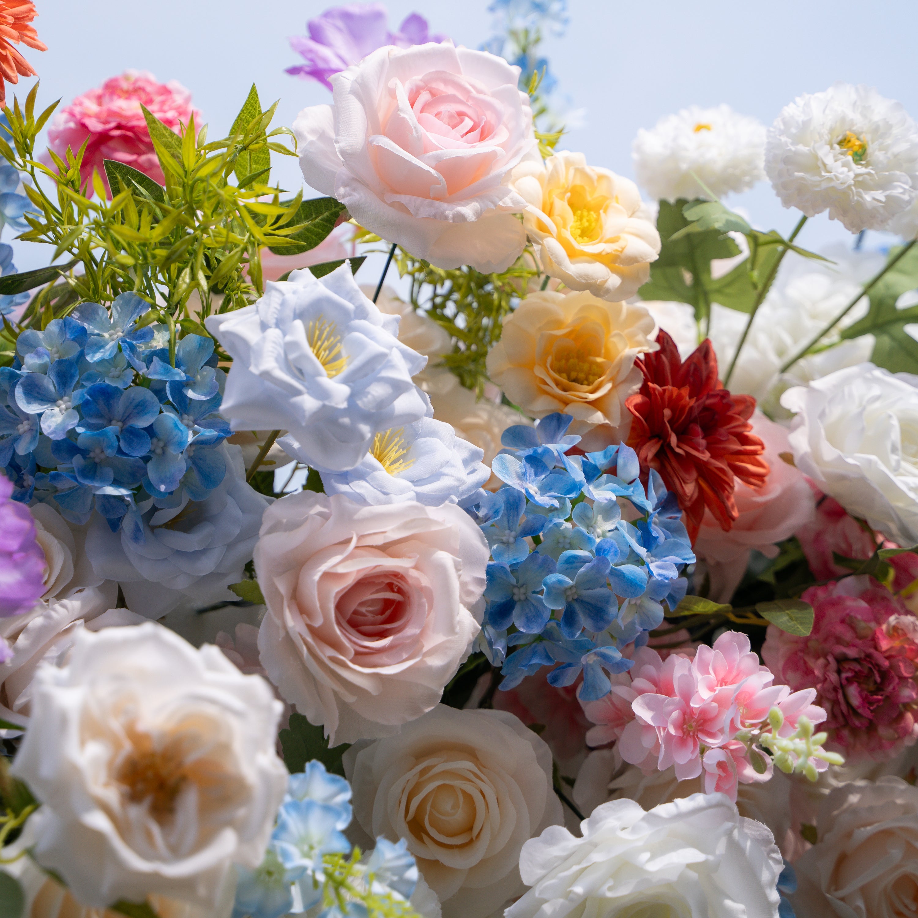 Devi: 2026 Multi-Color Wildflower Arch with Delphinium for Garden Weddings & Parties (Including Frame)