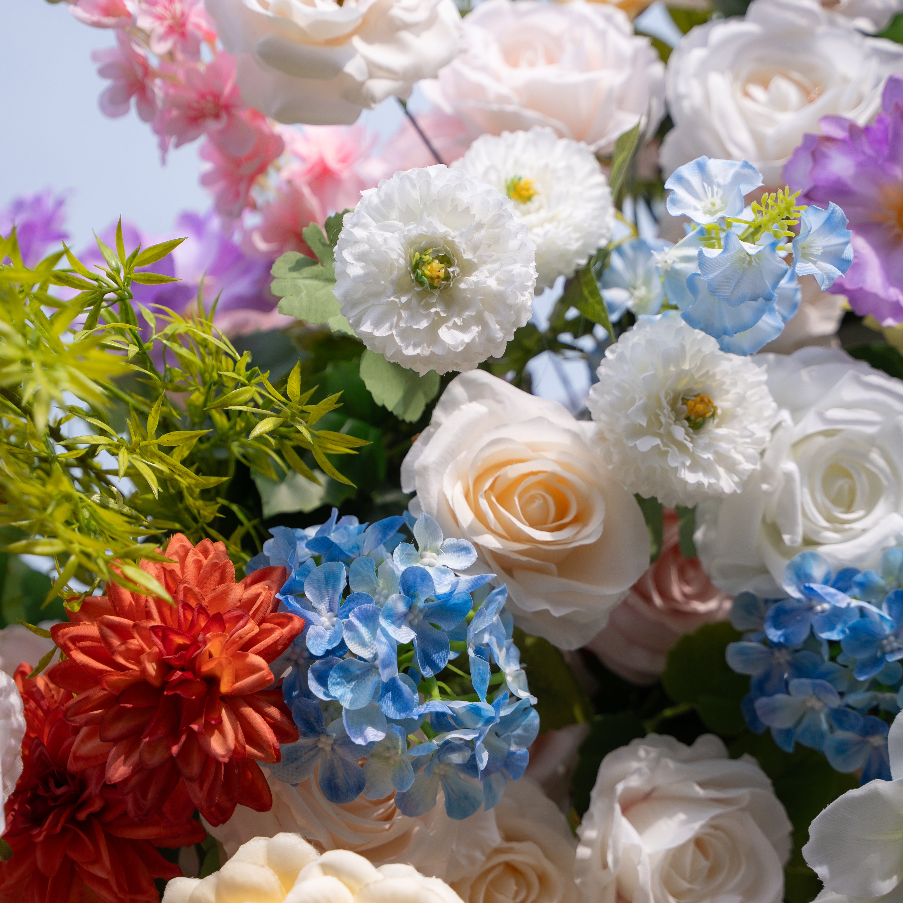 Devi: 2026 Multi-Color Wildflower Arch with Delphinium for Garden Weddings & Parties (Including Frame)