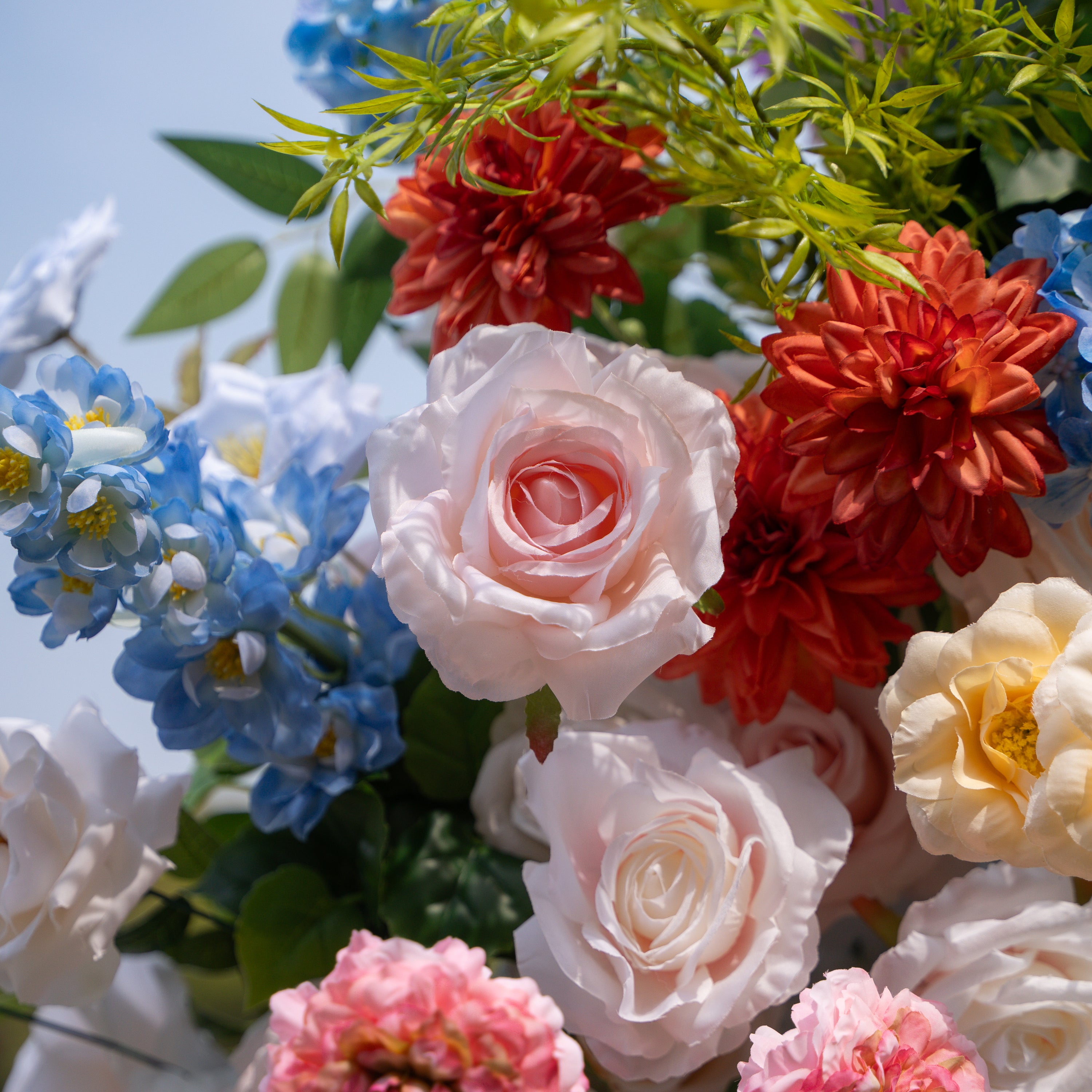 Devi: 2026 Multi-Color Wildflower Arch with Delphinium for Garden Weddings & Parties (Including Frame)