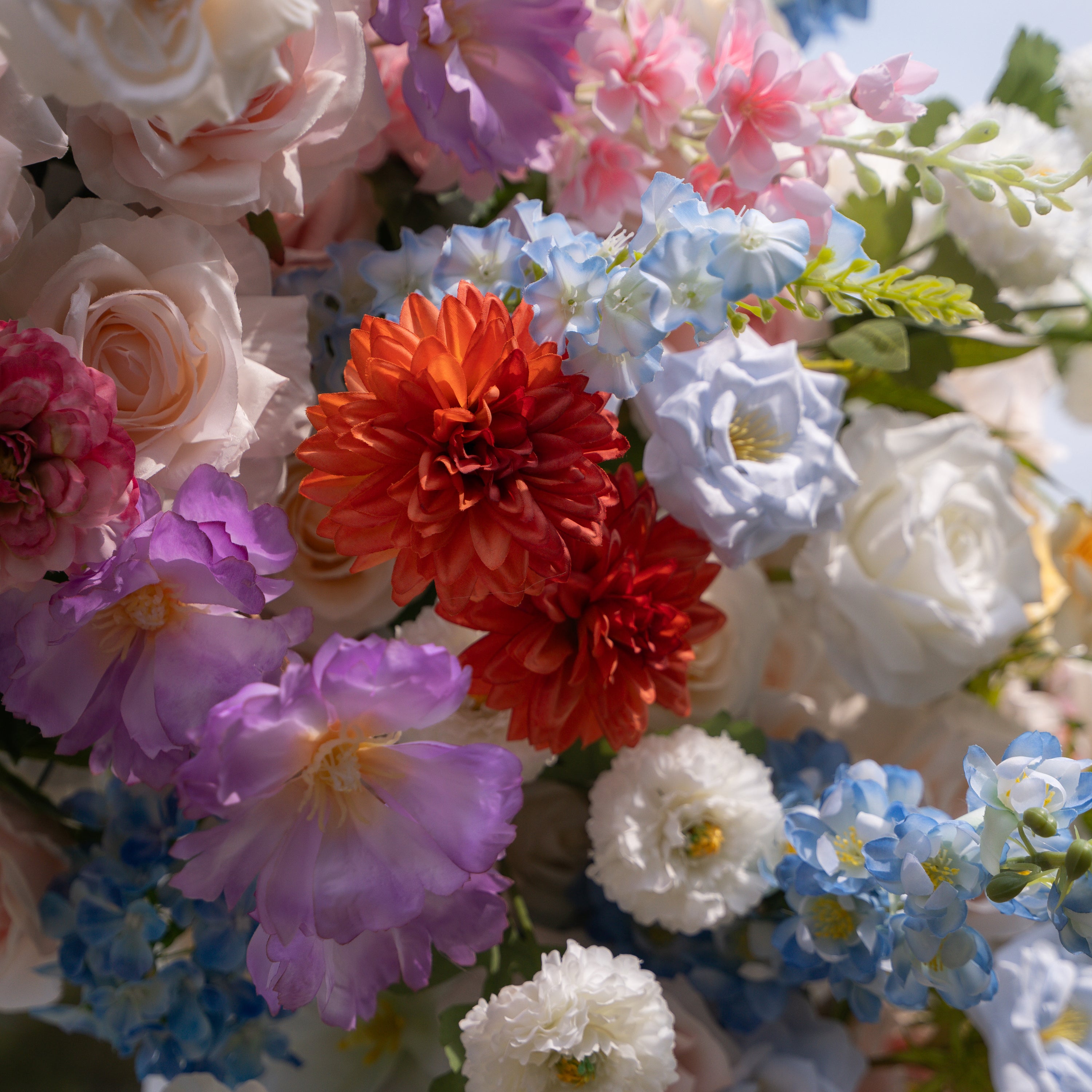 Devi: 2026 Multi-Color Wildflower Arch with Delphinium for Garden Weddings & Parties (Including Frame)