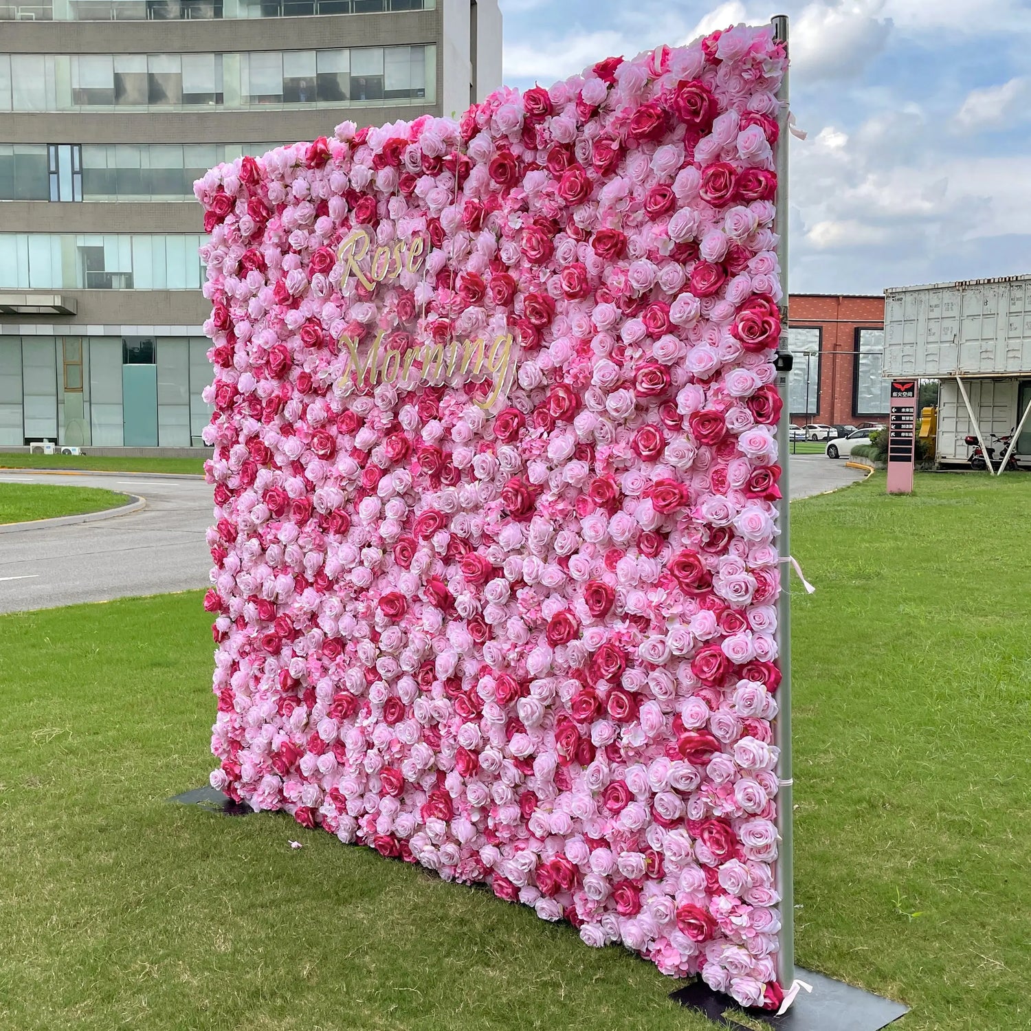 Dress:5D Fabric Artificial rolling up curtain flower wall