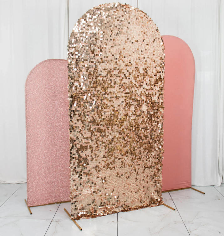 E002: 2023 New Wedding Backdrop Stand Covers Wedding Arch Frame Covers without Stand Rose Morning