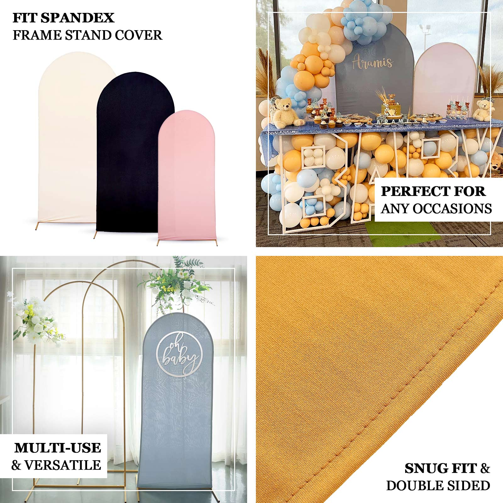 2023 Mixed Natural Spandex Wedding Arch Covers For Round Top Backdrop Stands Rose Morning