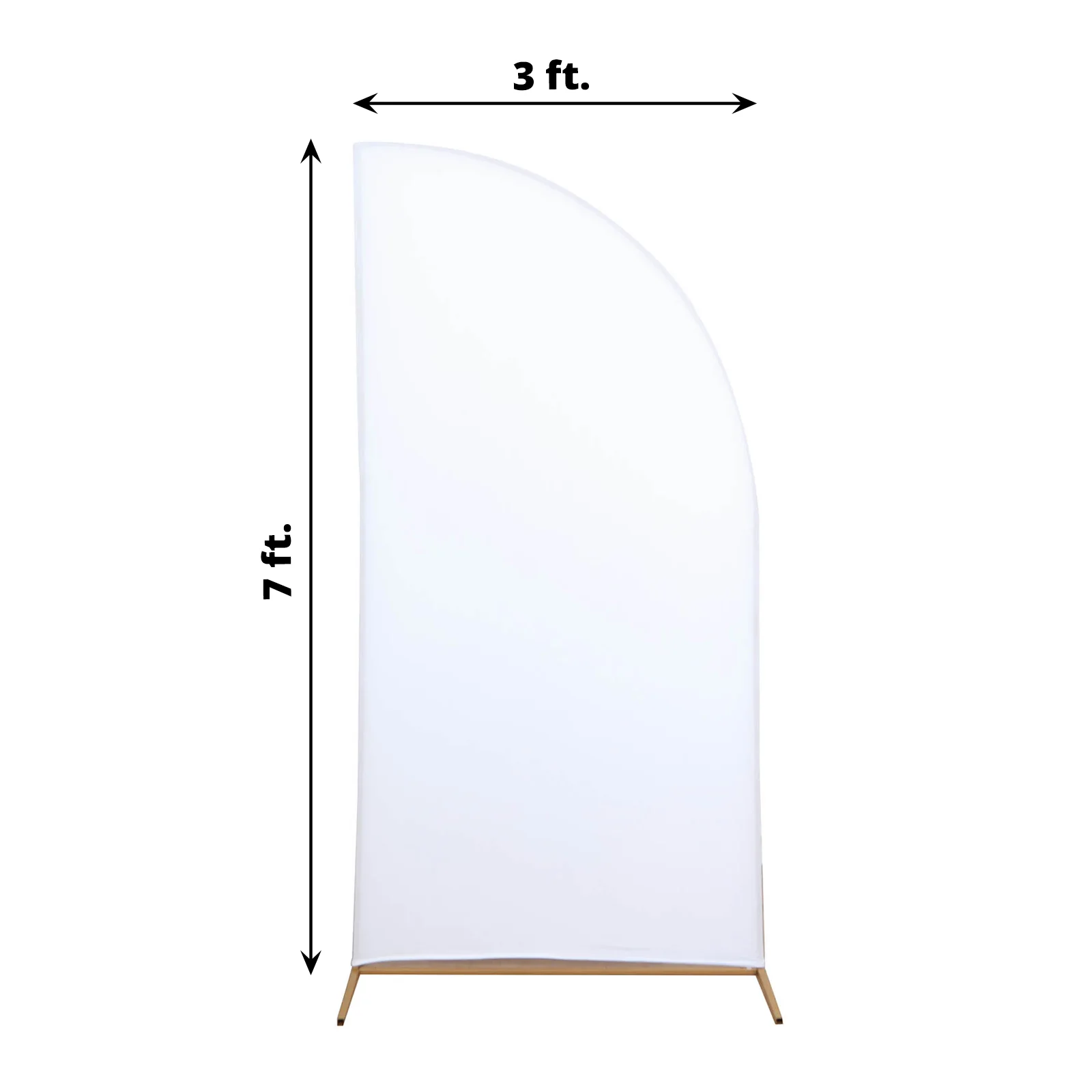 Matte White Fitted Spandex Half Moon Wedding Backdrop Stand Cover Rose Morning