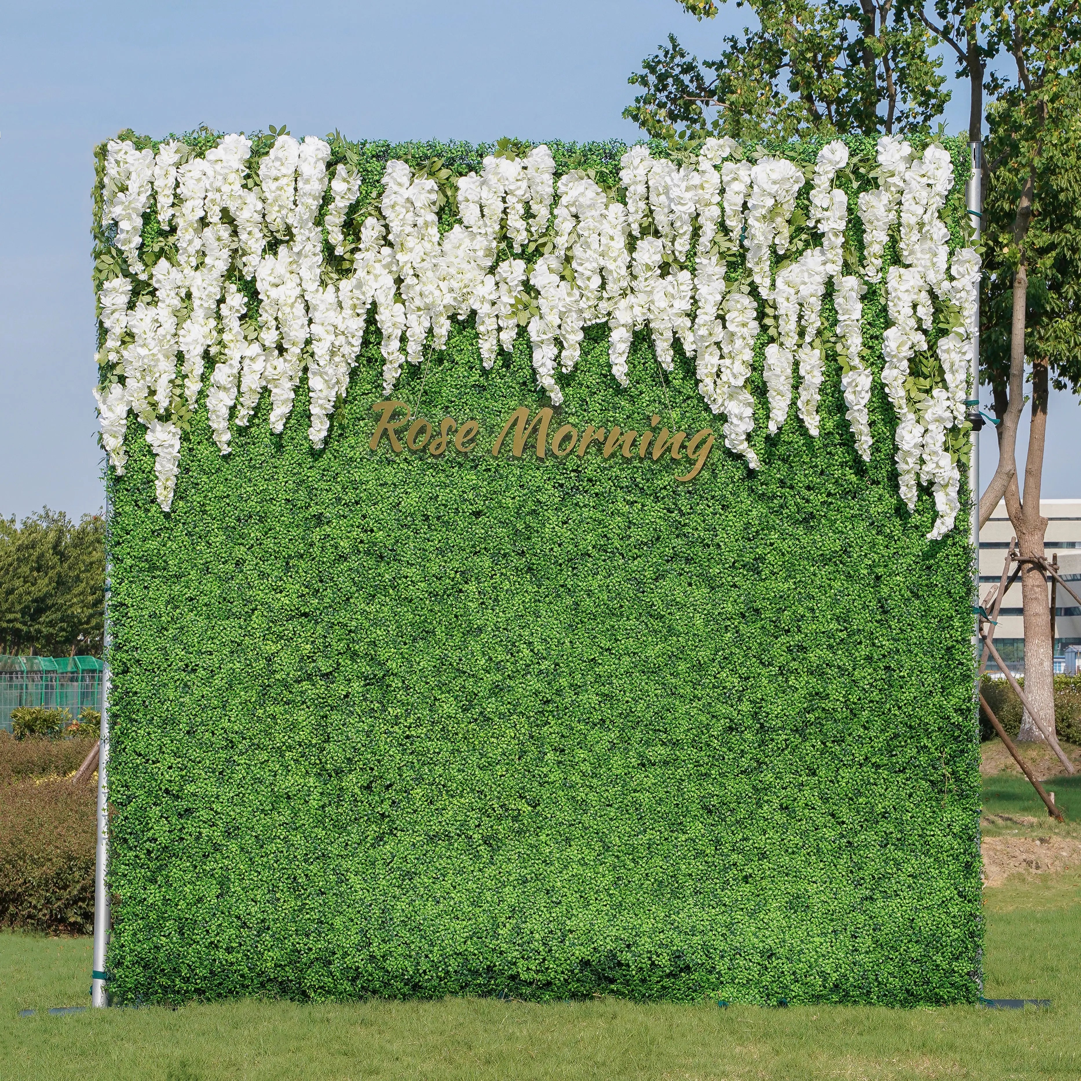 Eling:2D Fabric Artificial rolling up curtain flower wall