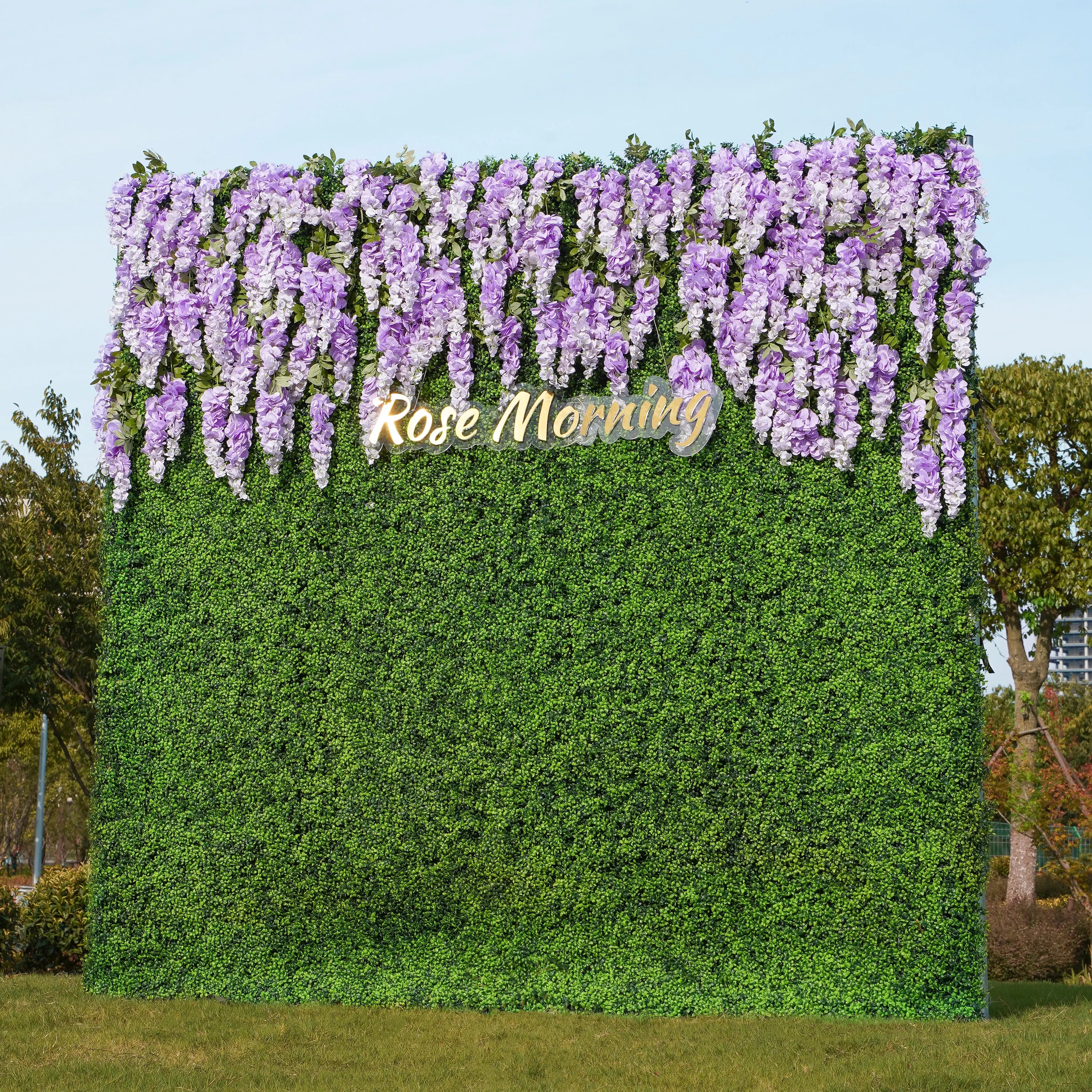 Elsa:2D Fabric Artificial rolling up curtain flower wall