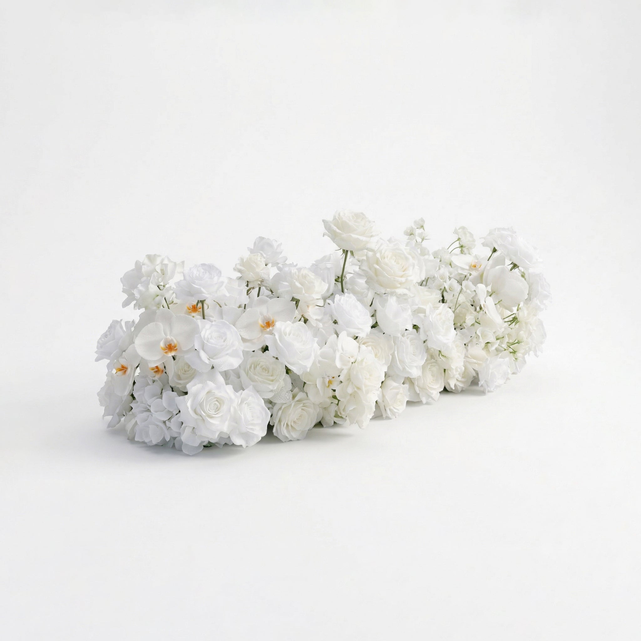 Elvani: Luxury Ivory Heart-Shaped Orchid Artificial Floral Arch Decor for Dreamy Proposals & Weddings