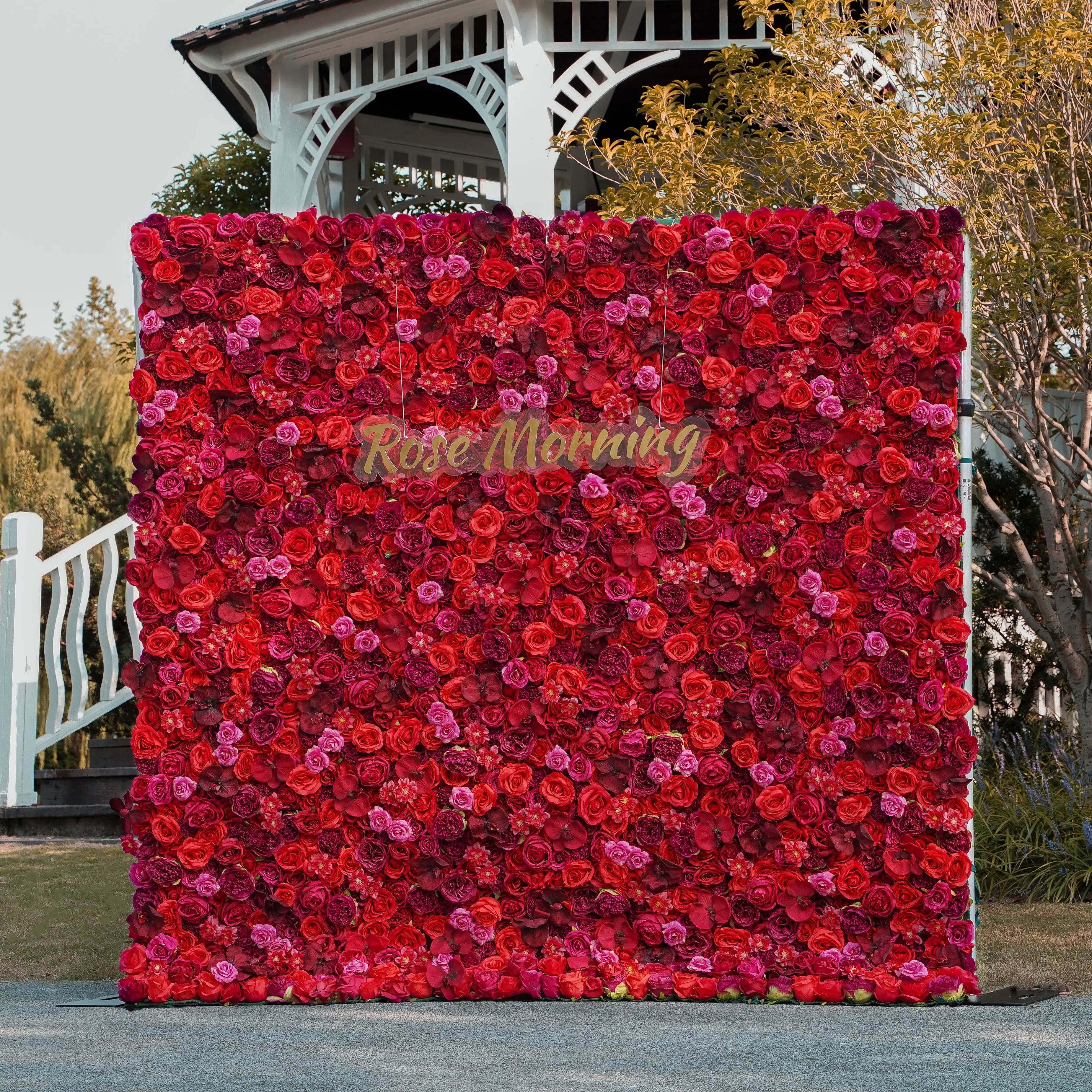 Esther:5D Fabric Artificial rolling up curtain flower wall