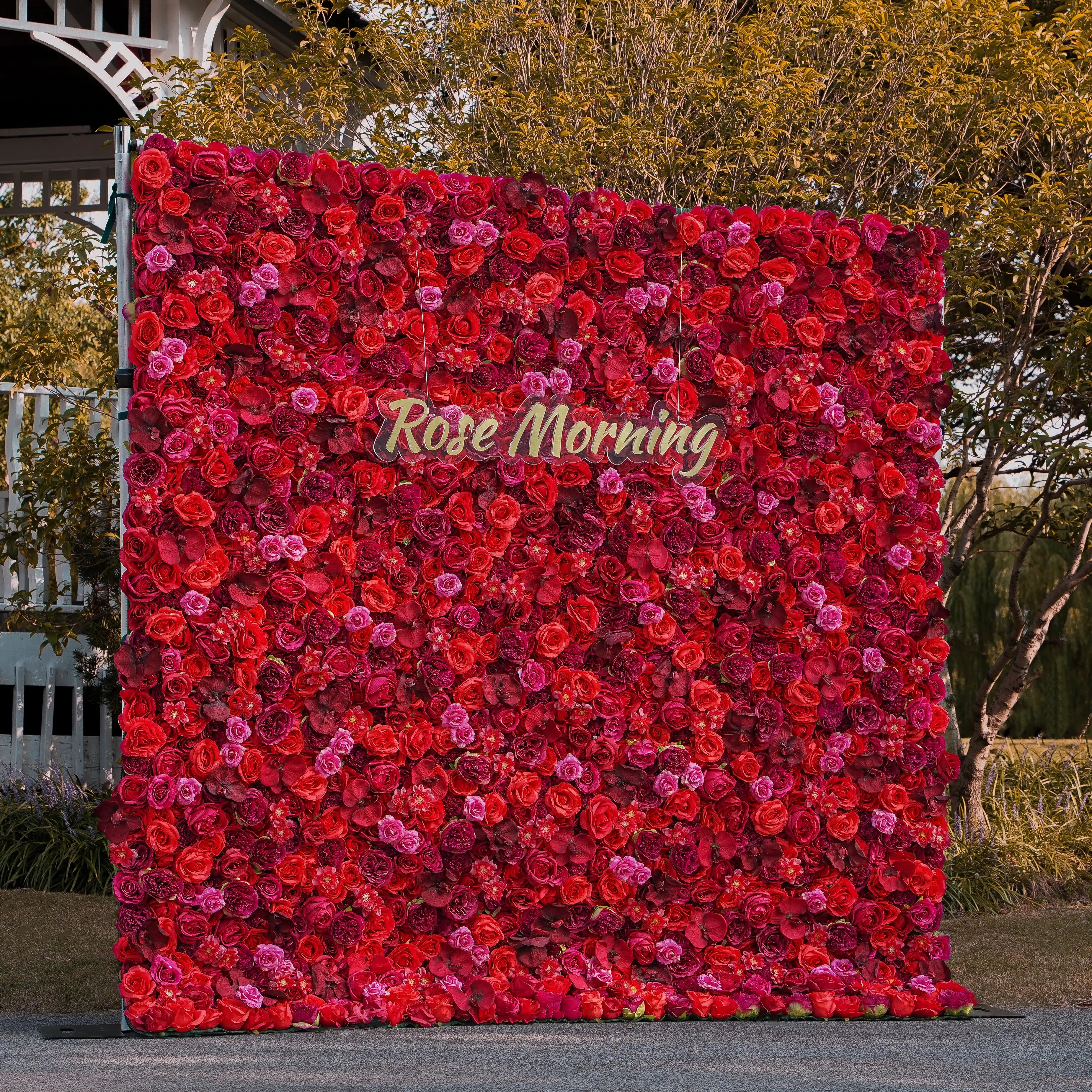 Esther:5D Fabric Artificial rolling up curtain flower wall