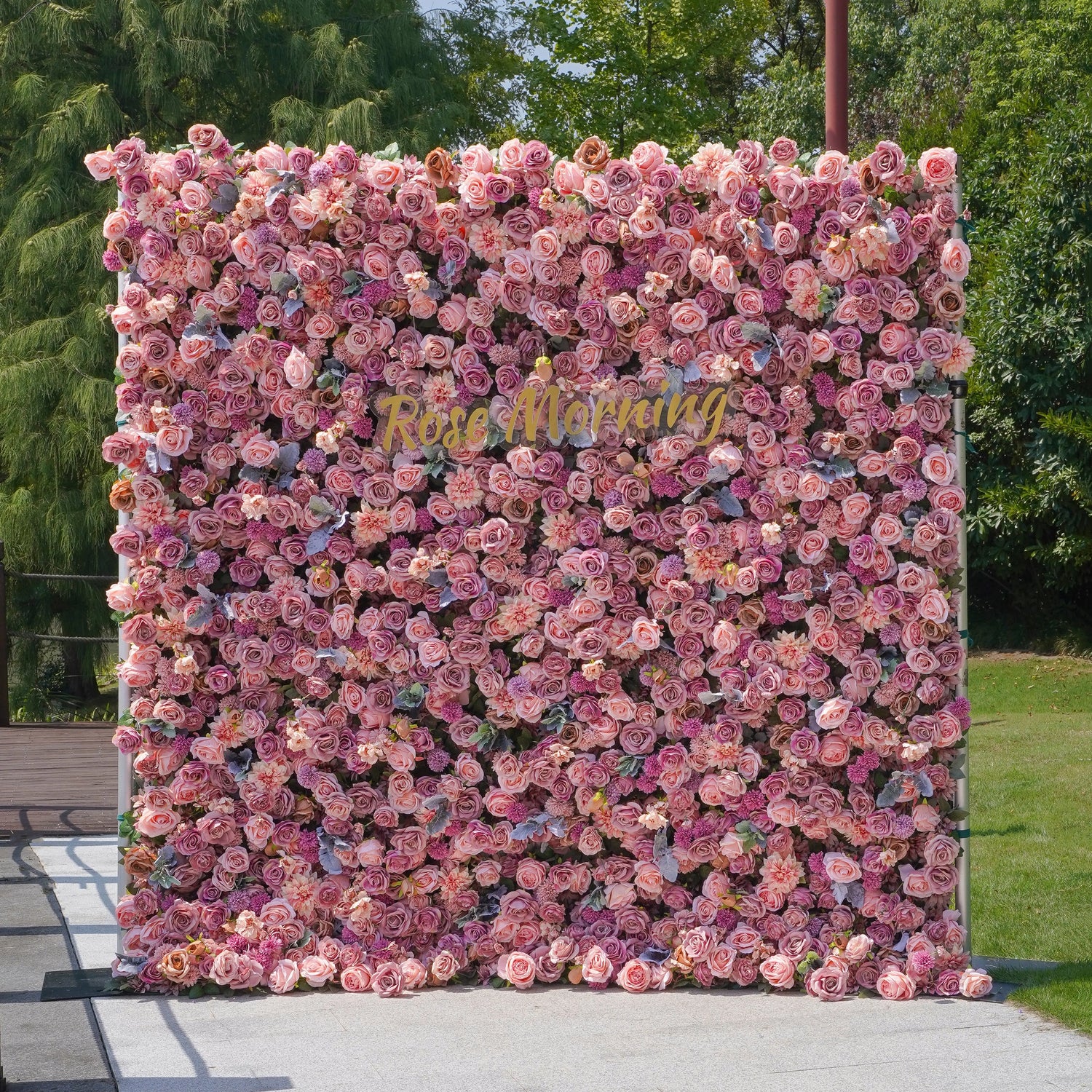 Eva:5D Fabric Artificial rolling up curtain flower wall