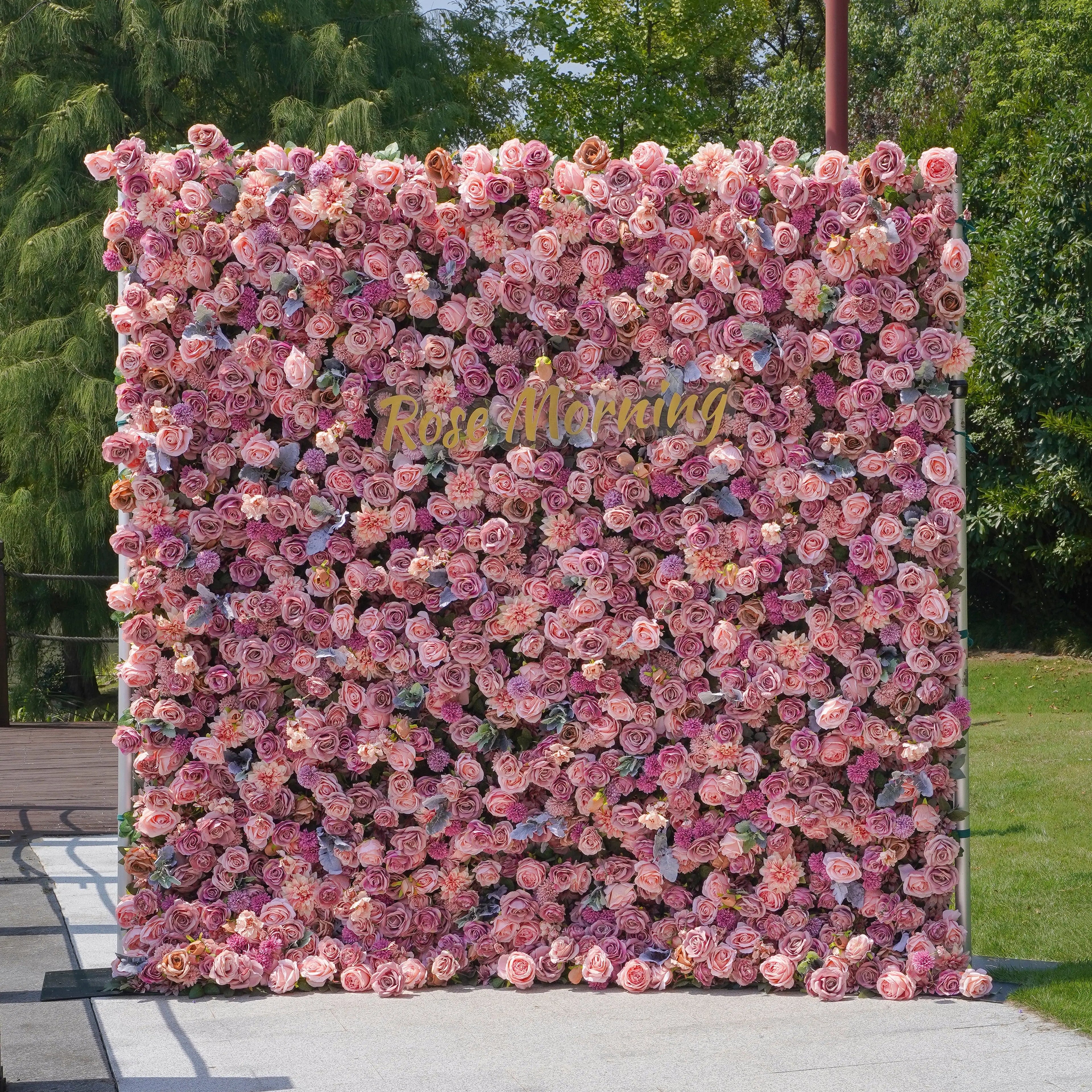 Eva:5D Fabric Artificial rolling up curtain flower wall