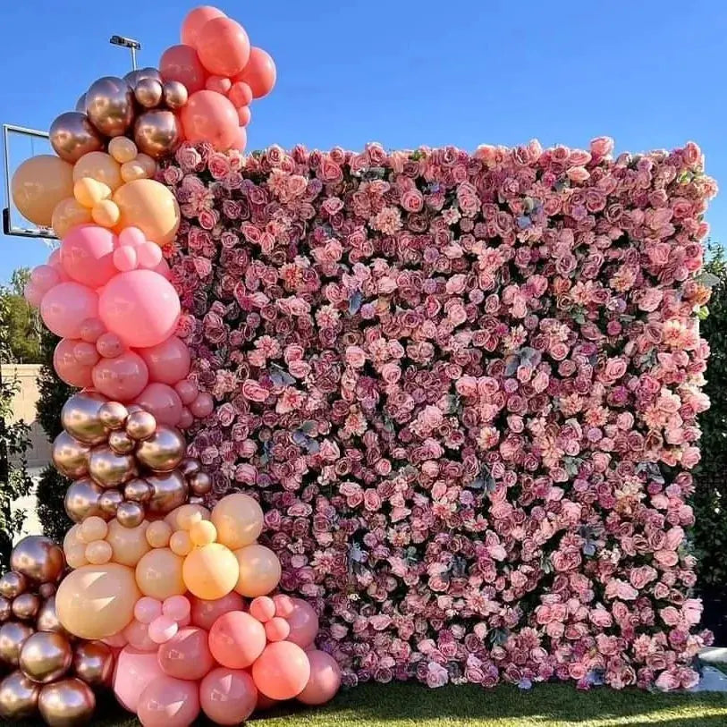 Eva:5D Fabric Artificial rolling up curtain flower wall