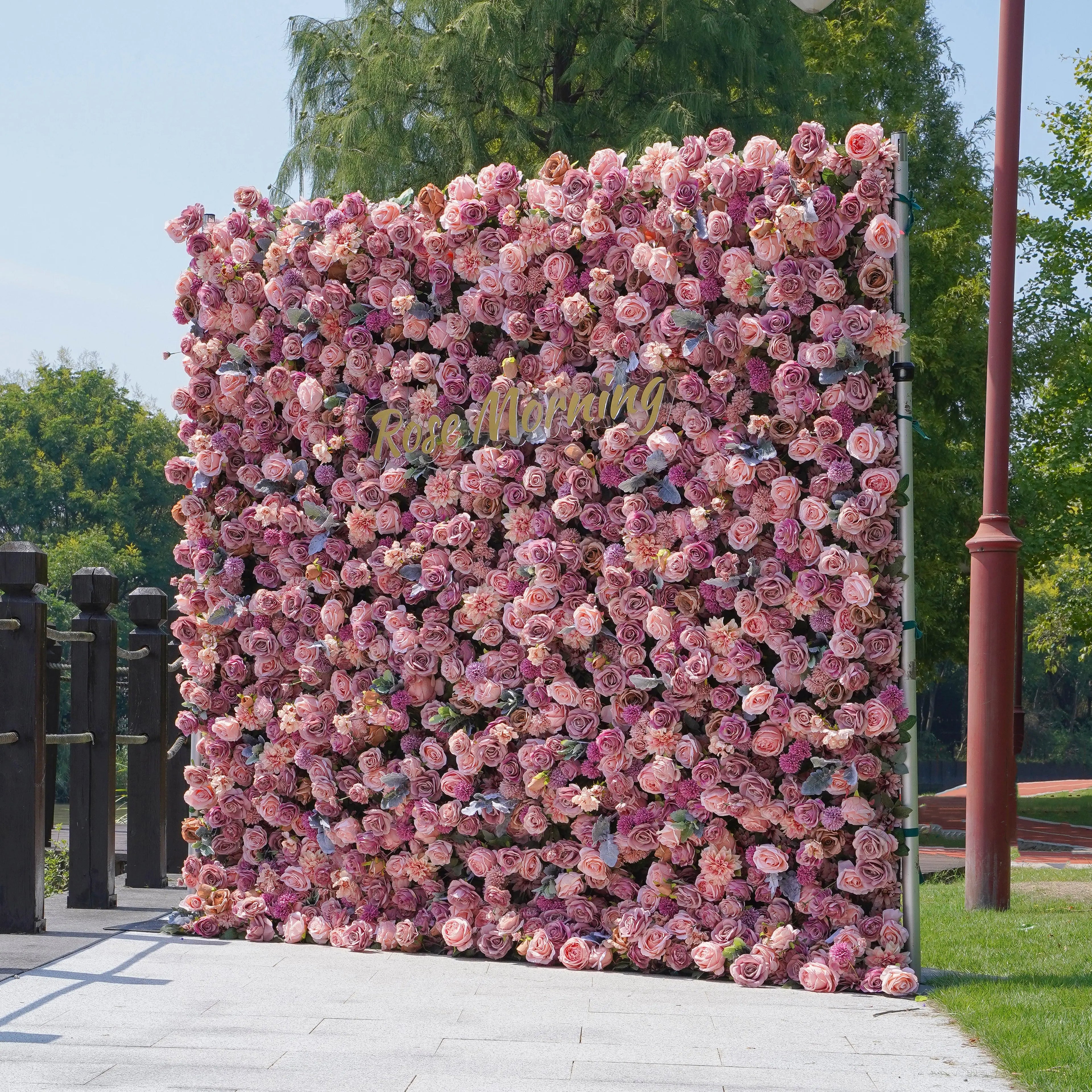 Eva:5D Fabric Artificial rolling up curtain flower wall