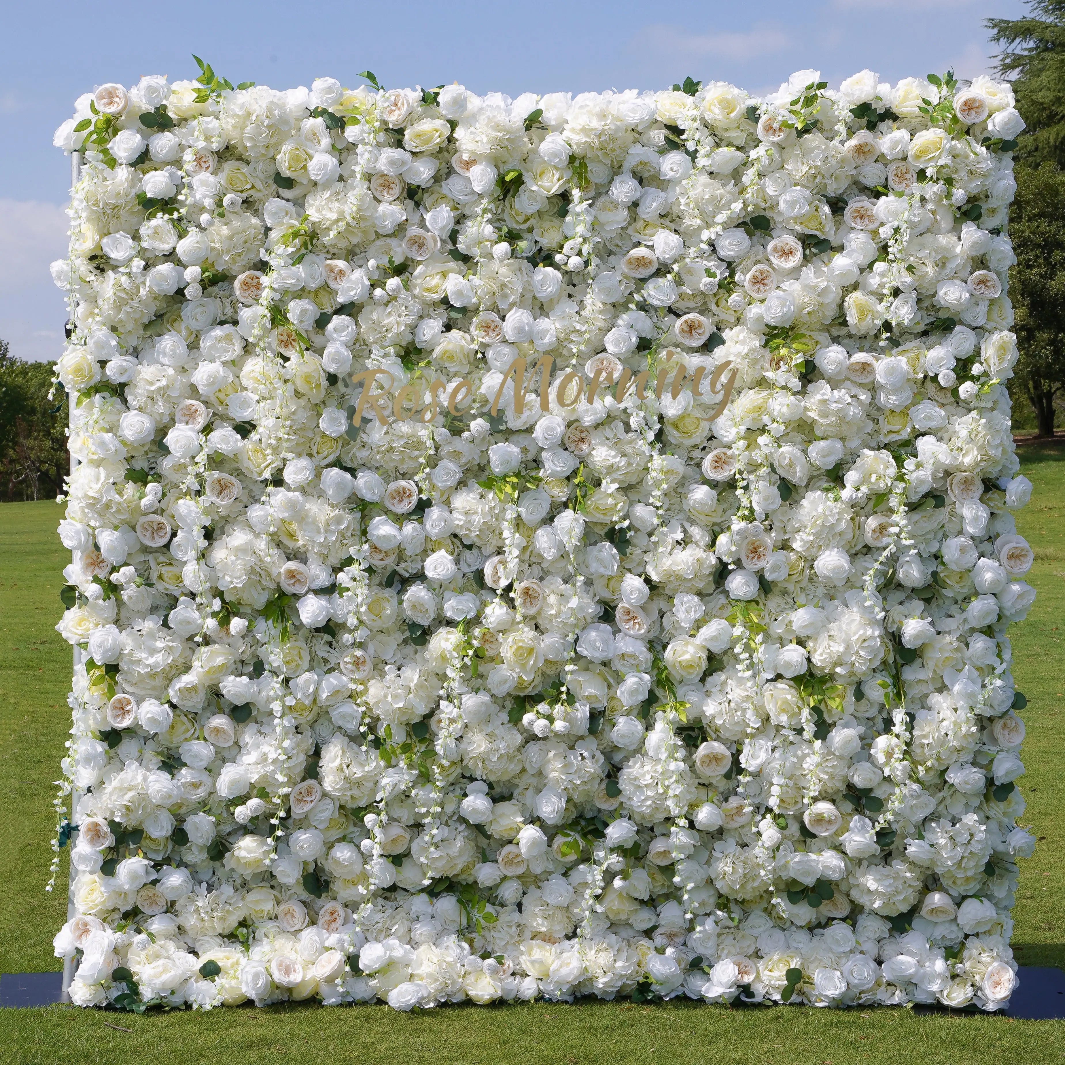 Eve:5D Fabric Artificial rolling up curtain flower wall