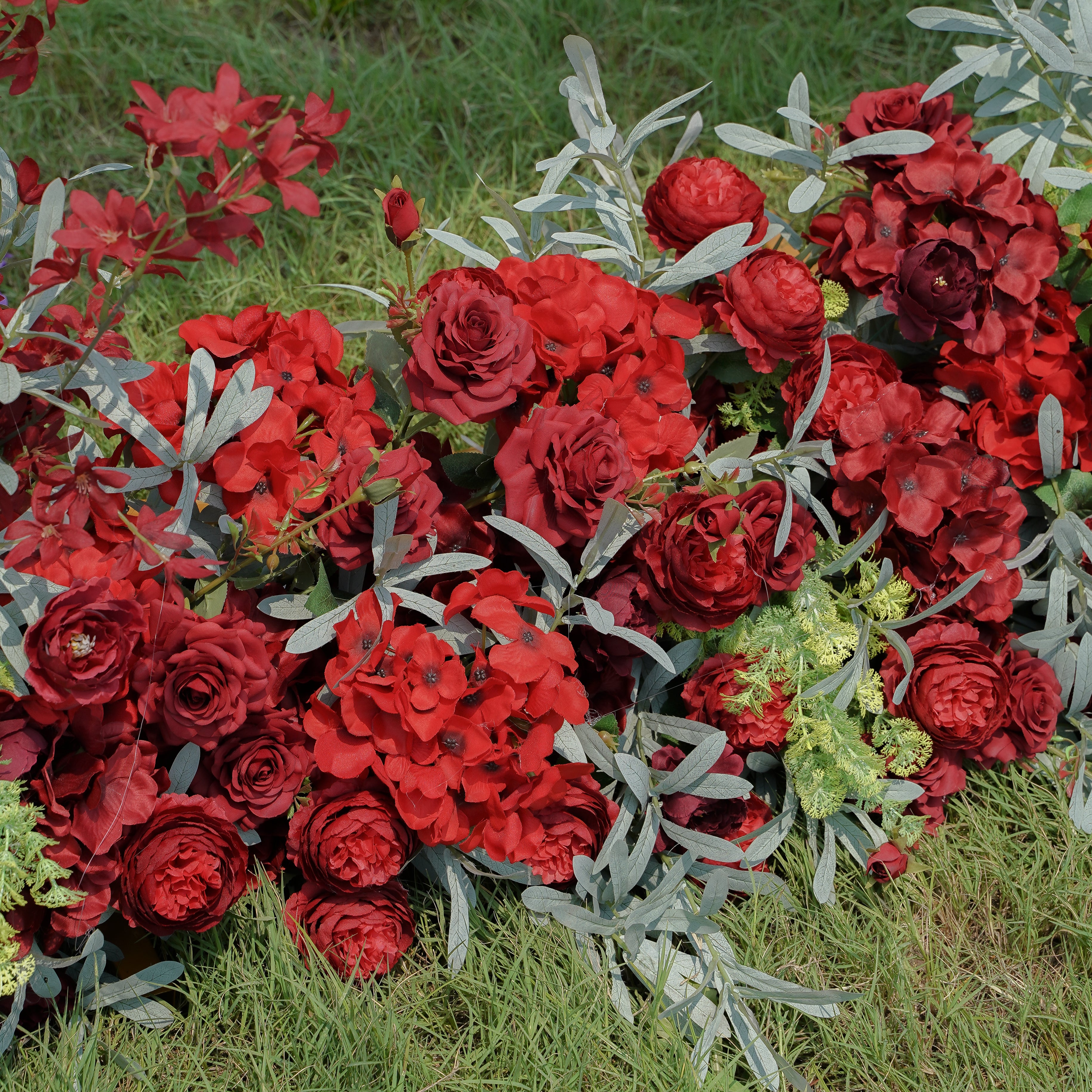 F036:2023 New Wedding Party Background Floral Arch Decoration Including Frame Rose Morning
