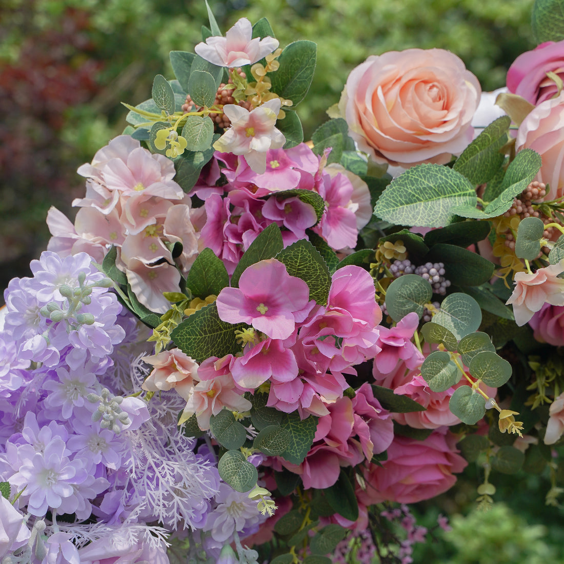 F040:2023 New Wedding Party Background Floral Arch Decoration Including Frame Rose Morning