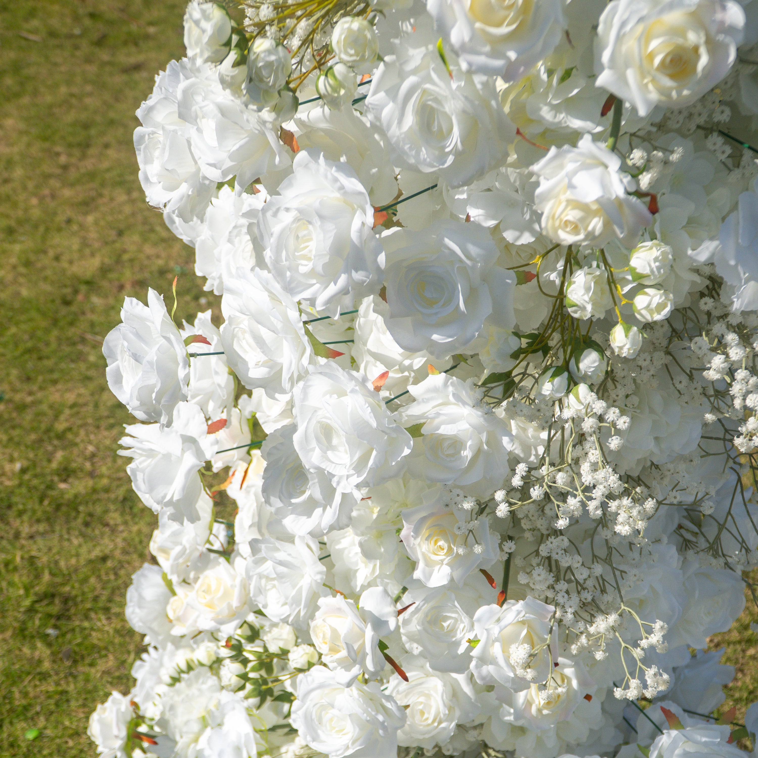 Blessing - White Unique Floral Arch with Frame for Wedding Party Backdrop Decoration
