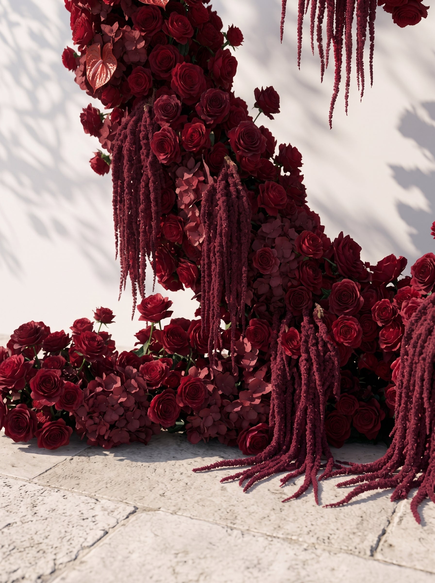 Floryana: Heart-Shaped Floral Arch for Elegant Garden Wedding & Proposal Party — floral detail