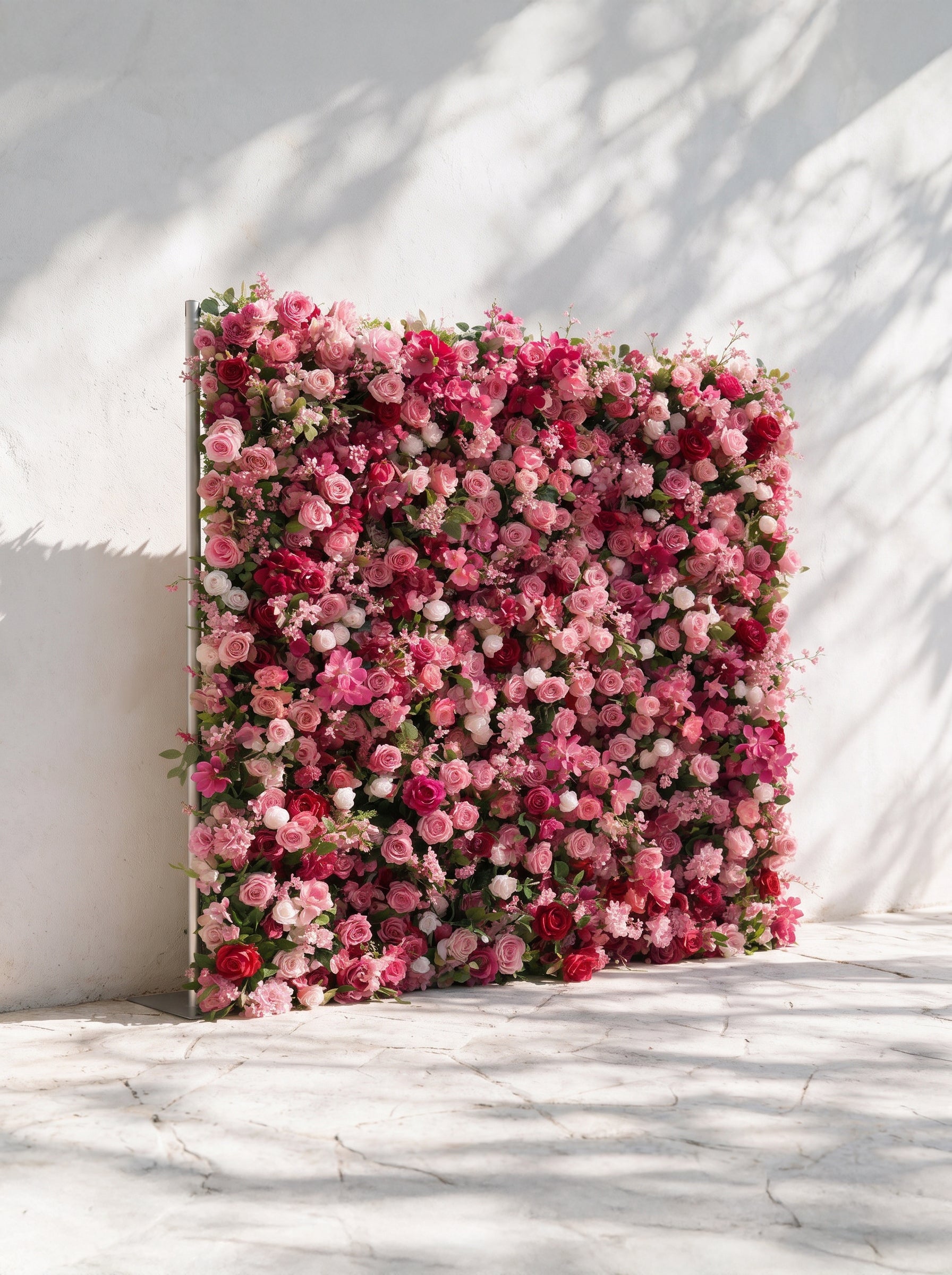 Fuchsia:2026 Luxury 5D Macaron Floral Wall with Greenery Roll-Up Backdrop for Whimsical Bridal Showers