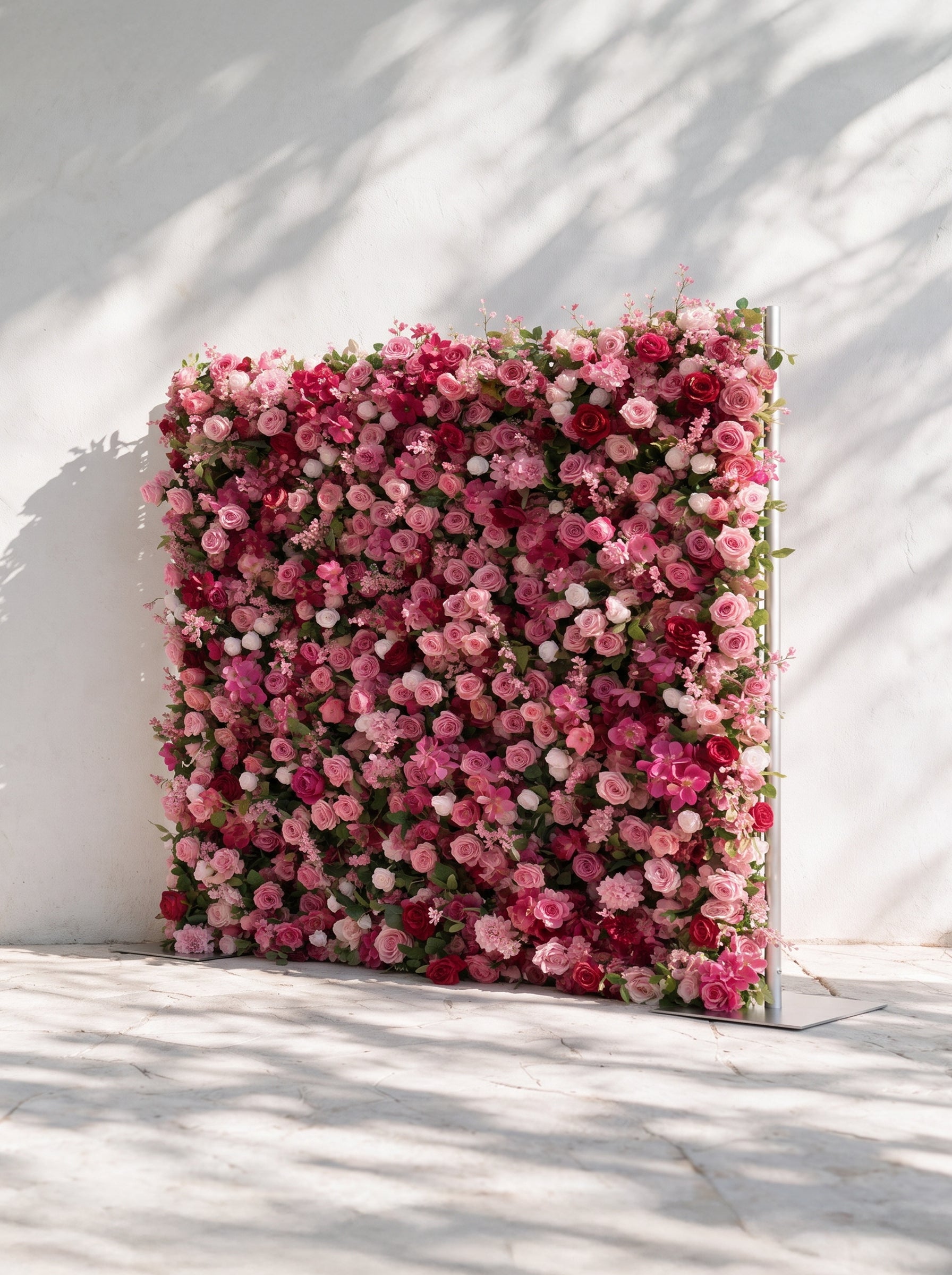 Fuchsia:2026 Luxury 5D Macaron Floral Wall with Greenery Roll-Up Backdrop for Whimsical Bridal Showers