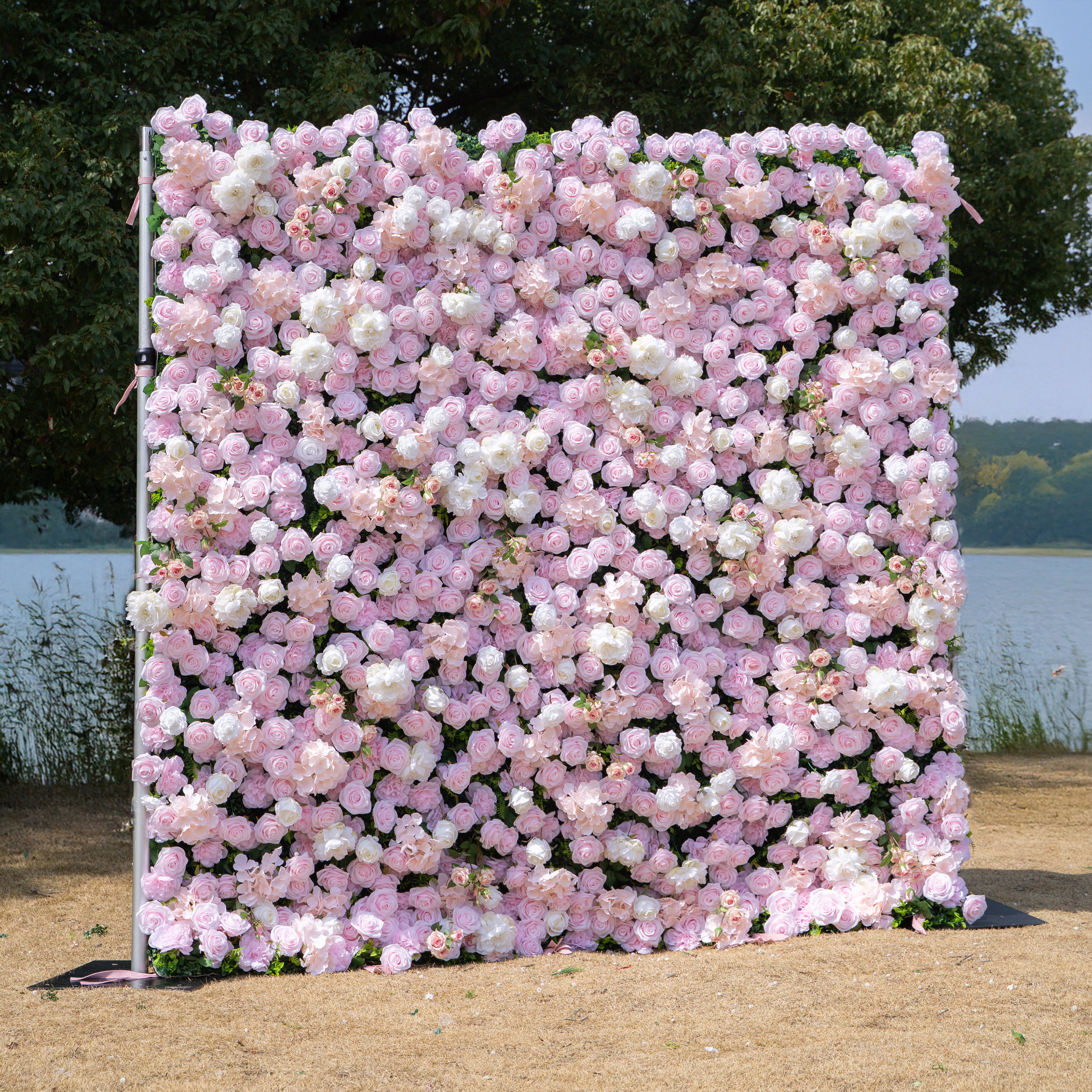 Gabriella:3D Fabric Artificial rolling up curtain flower wall
