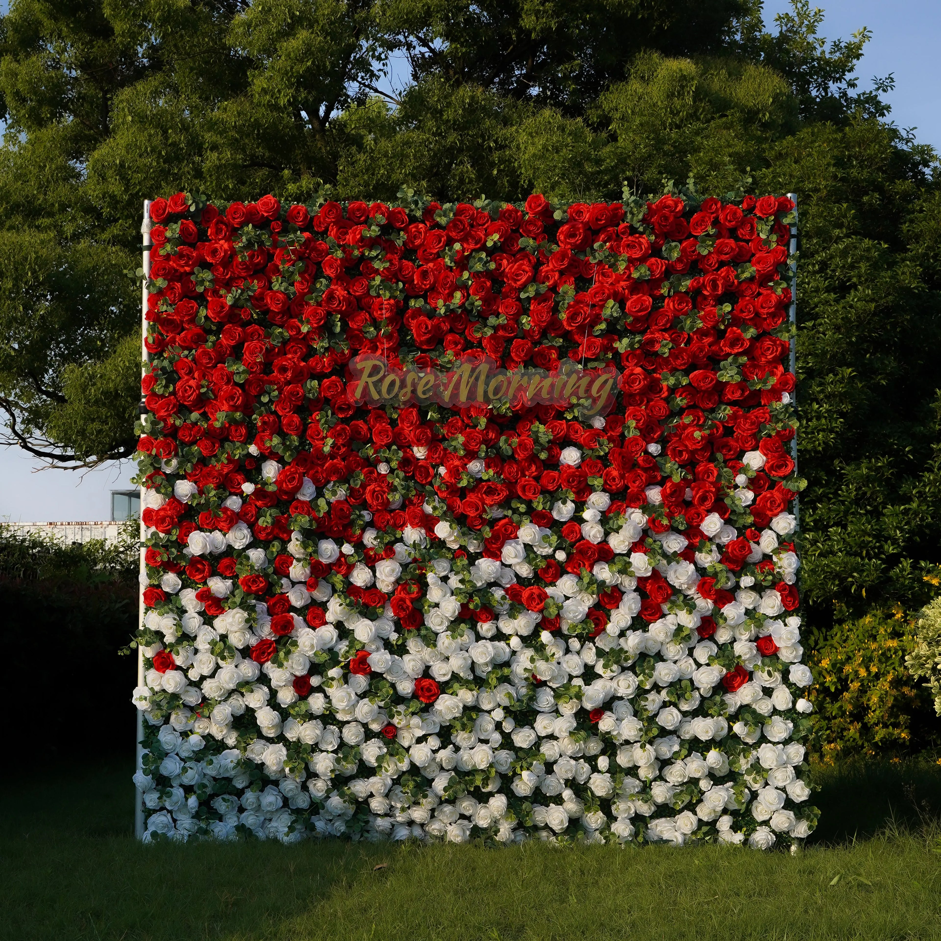 Garden:5D Fabric Artificial rolling up curtain flower wall