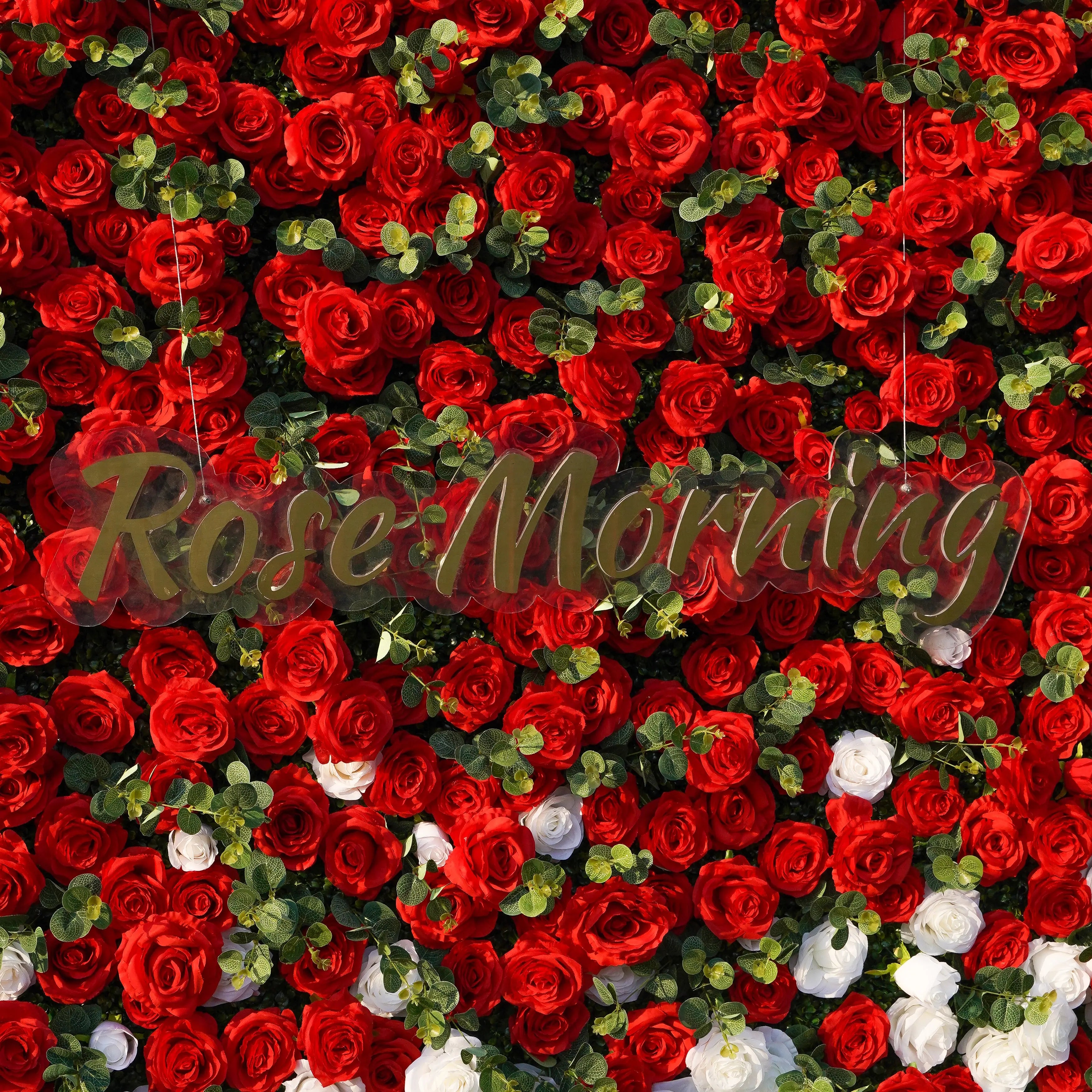 Garden:5D Fabric Artificial rolling up curtain flower wall