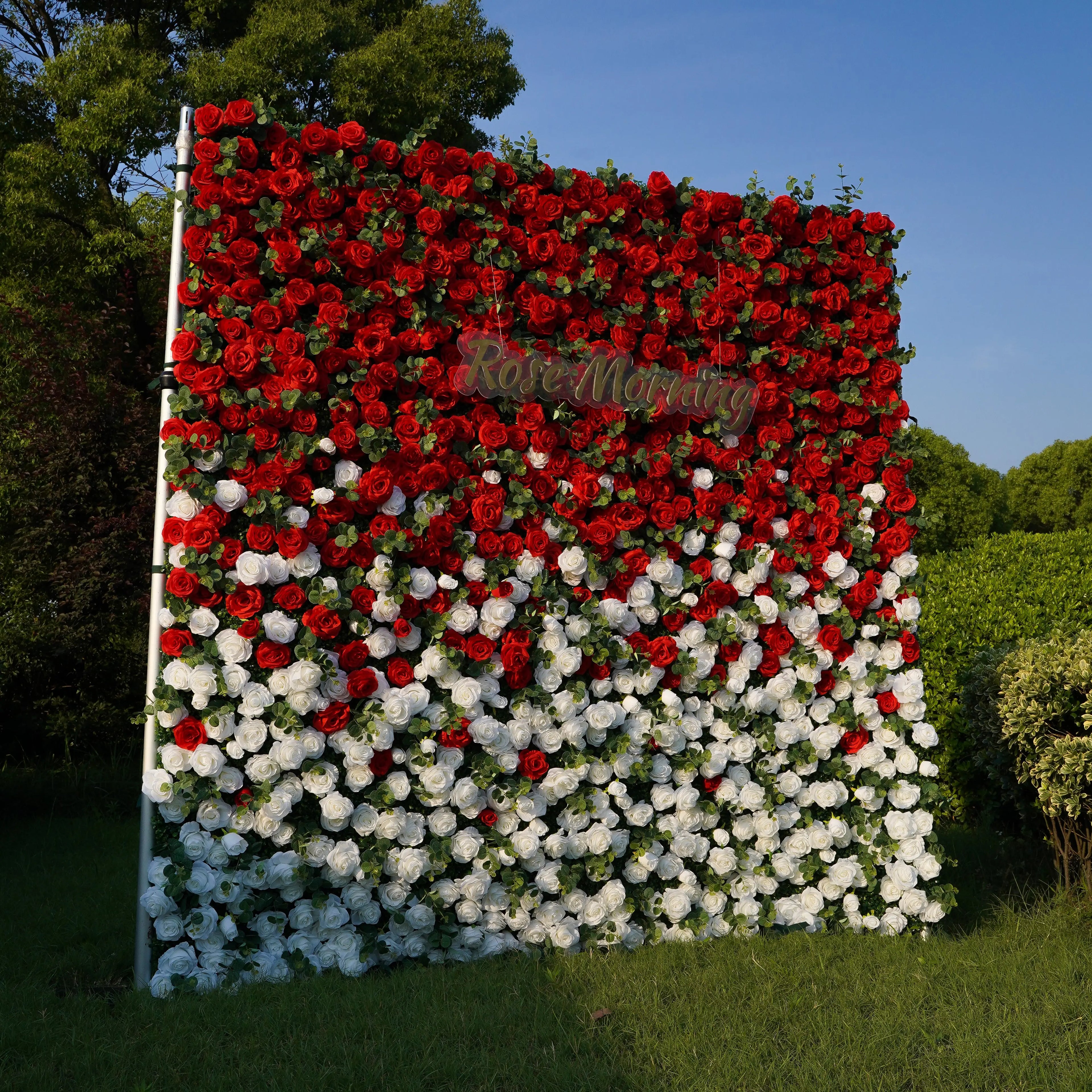 Garden:5D Fabric Artificial rolling up curtain flower wall