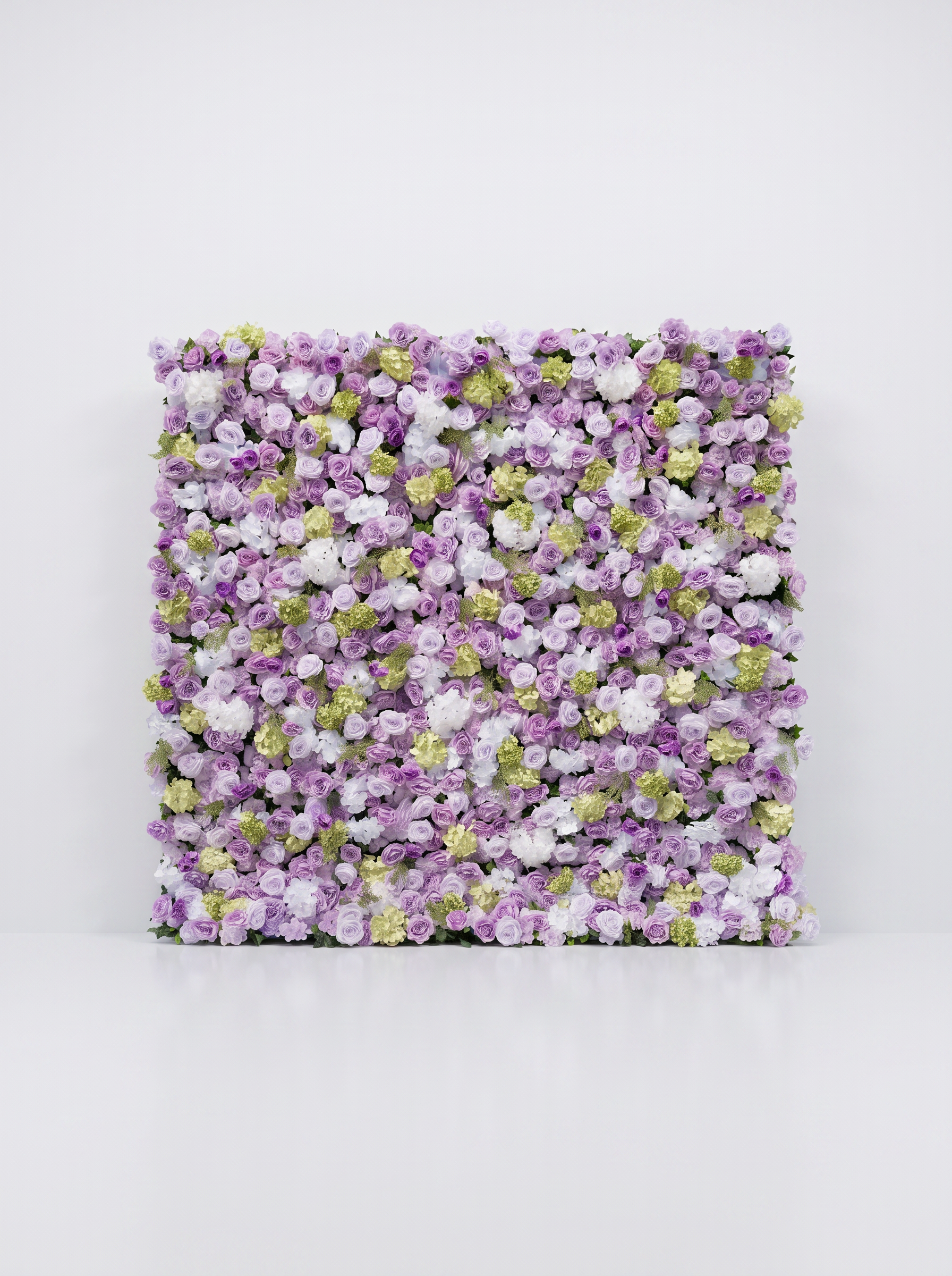 Gemena 5D Fabric Artificial rolling up curtain flower wall — white background view
