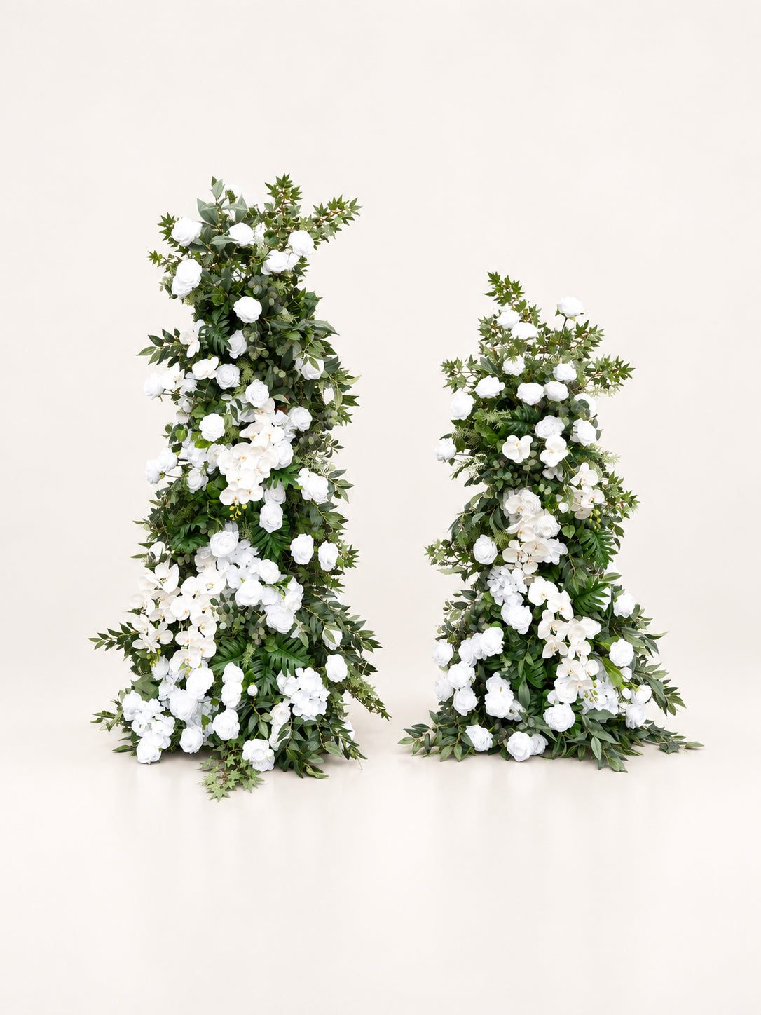 Gleda: White Rose Calla Lily Wedding Background Arch Pillar Decorative Flower Row Excluding Frame