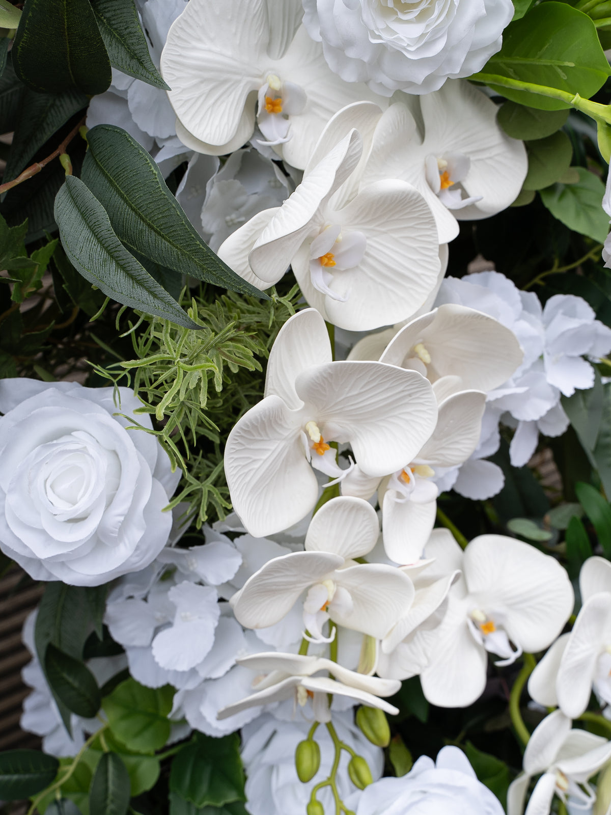 Gleda: White Rose Calla Lily Wedding Background Arch Pillar Decorative Flower Row Excluding Frame
