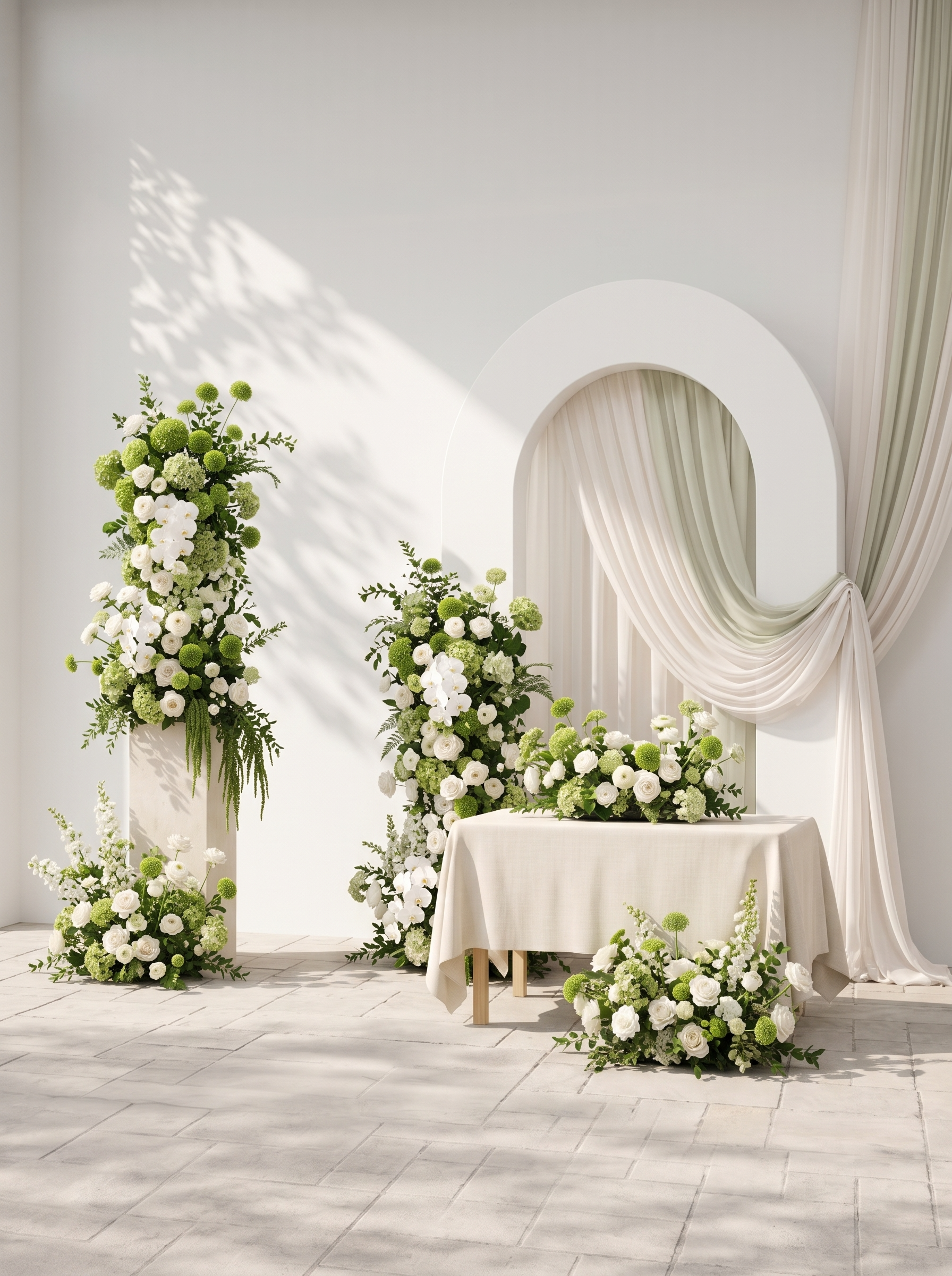Glenrose: Silk Wedding Full Floral Decor Set Arch Aisle Table Flower Arrangement for Romantic Weddings & Proposals — right view