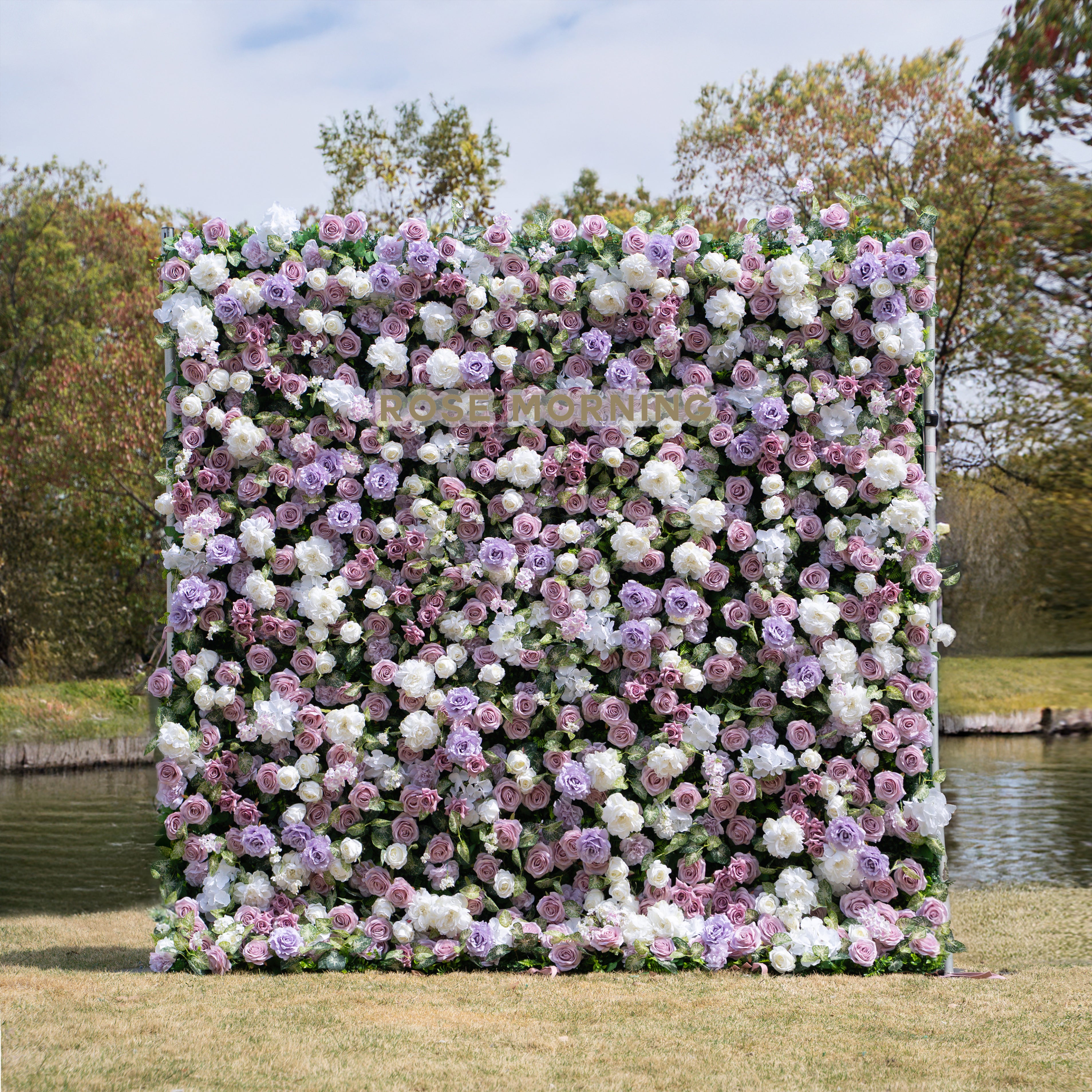 Helena:3D Fabric Artificial rolling up curtain flower wall