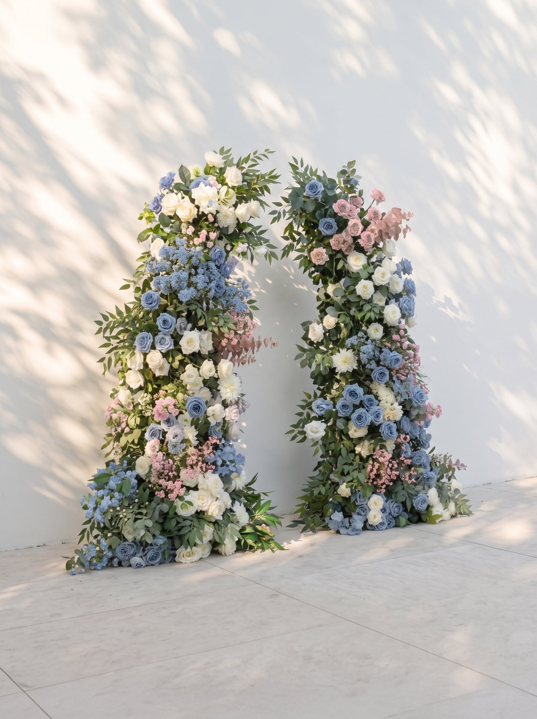 Helloria Luxury Horn Shaped Flower Arch with Frame for Wedding Party Event Backdrop Decoration — left view