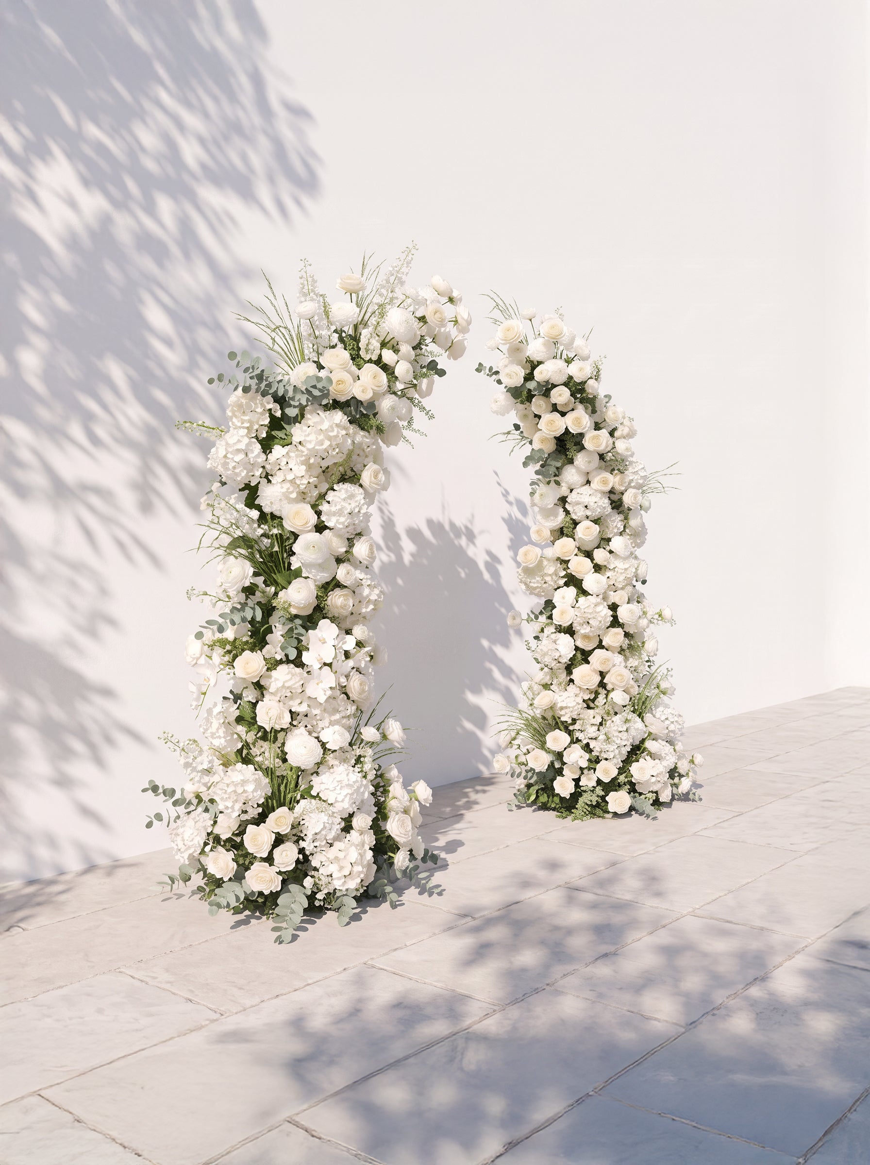 Ivardelle Luxury Horn Shaped Flower Arch with Frame for Wedding Party Event Backdrop Decoration — left view