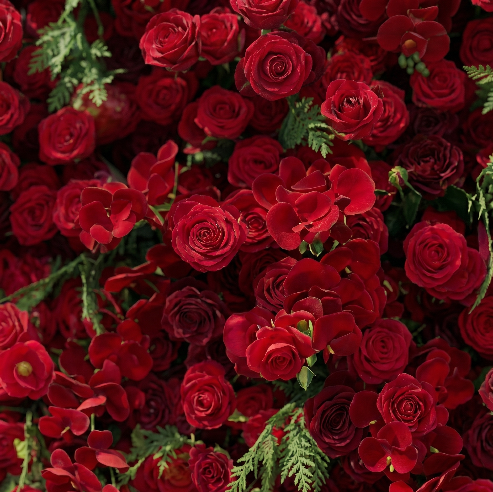 Ivelaria: New Luxury 5D Red Roses Flower Wall with Greenery for Weddings&Event Decor ivelaria detail 3
