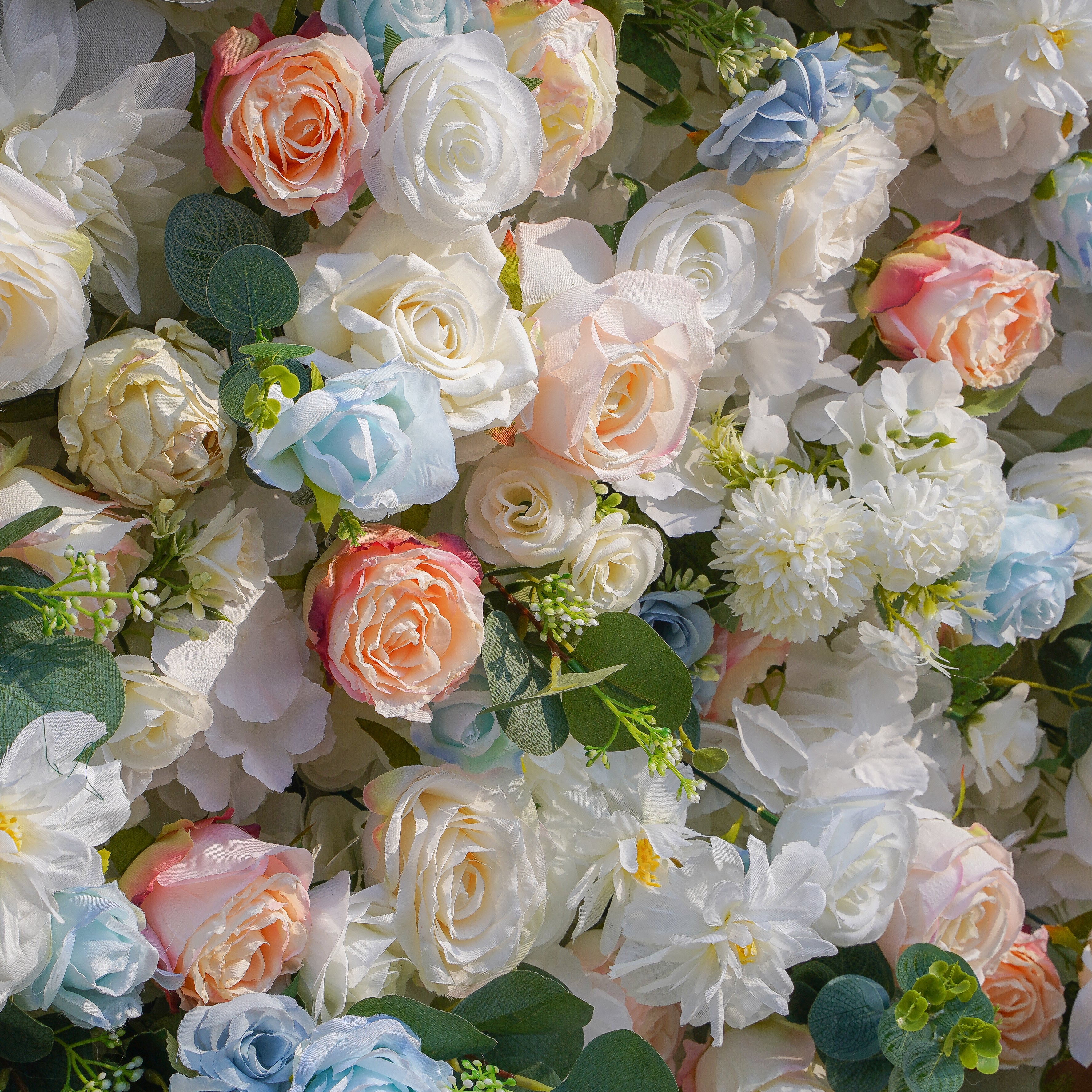 Jacy:5D Fabric Artificial rolling up curtain flower wall