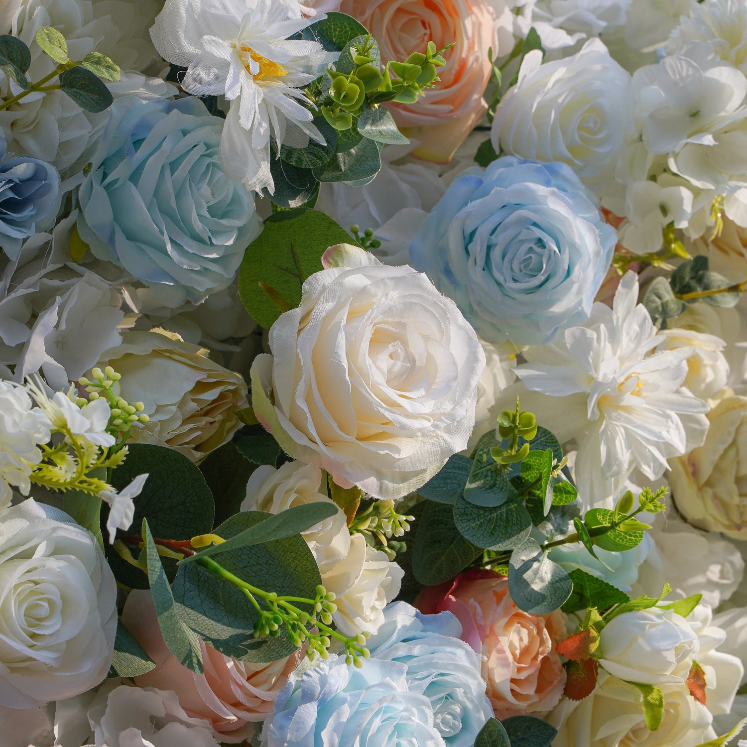 Jacy:5D Fabric Artificial rolling up curtain flower wall
