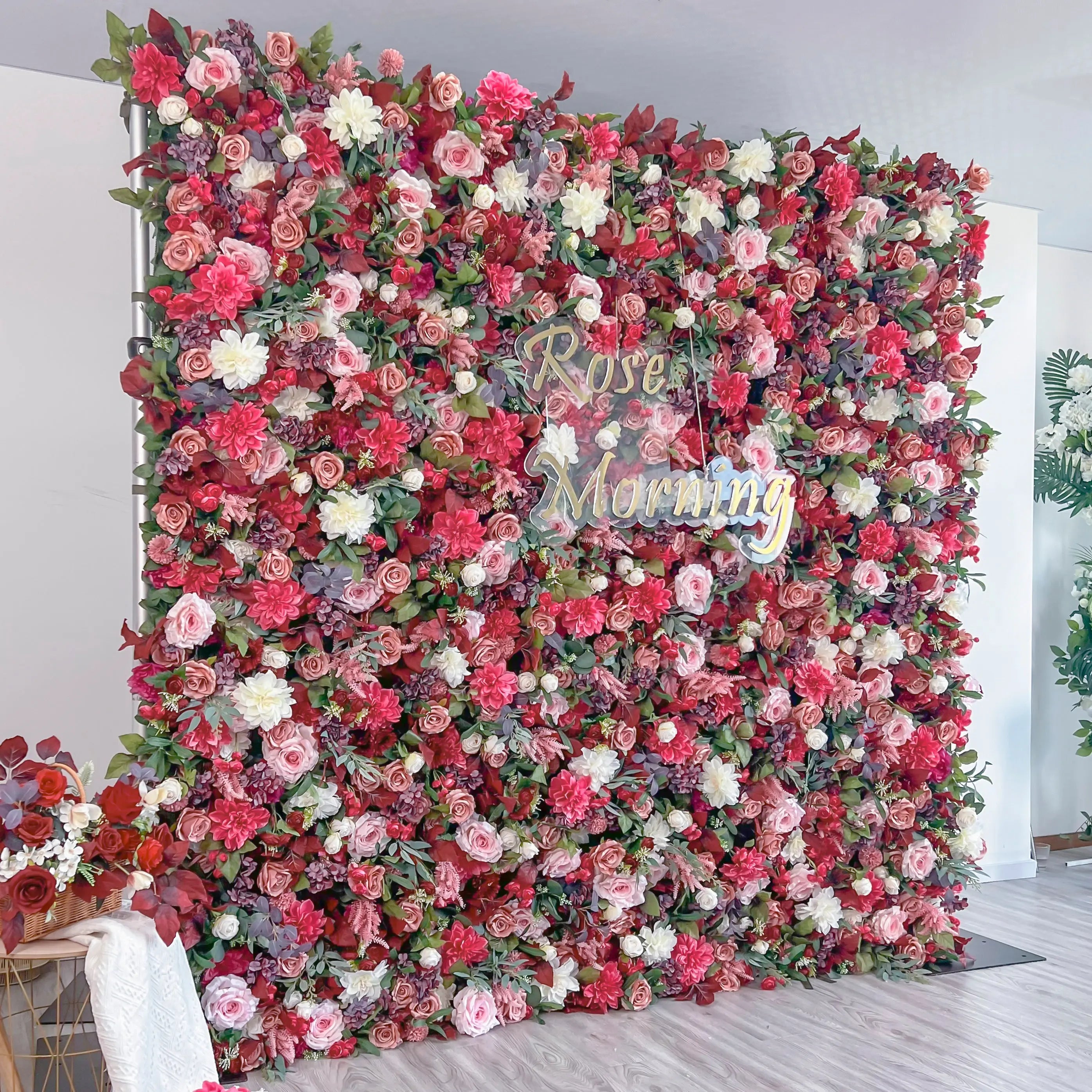 JoJo:5D Garden Series New Fabric Artificial rolling up curtain flower wall