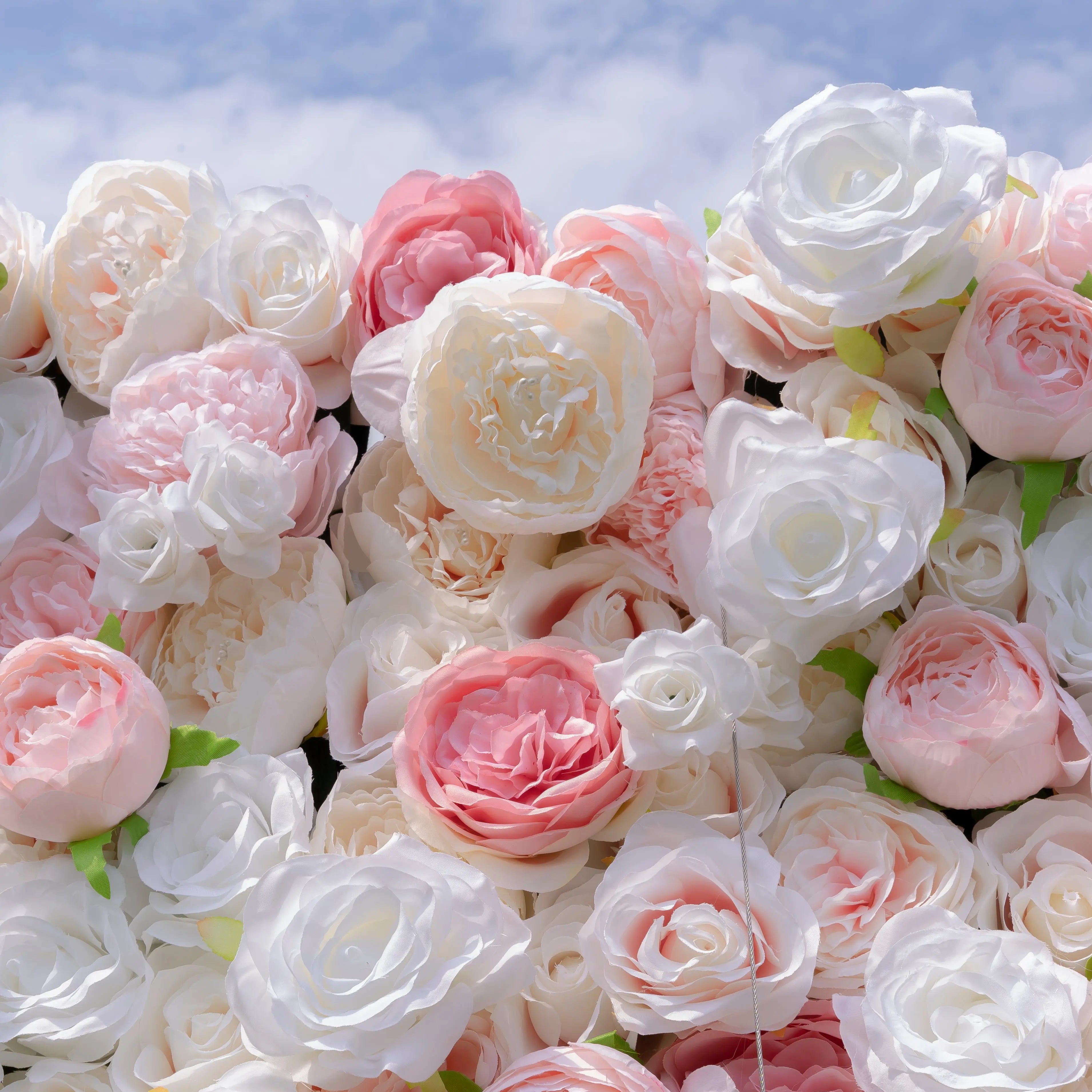 Joan:4D Fabric Artificial rolling up curtain flower wall