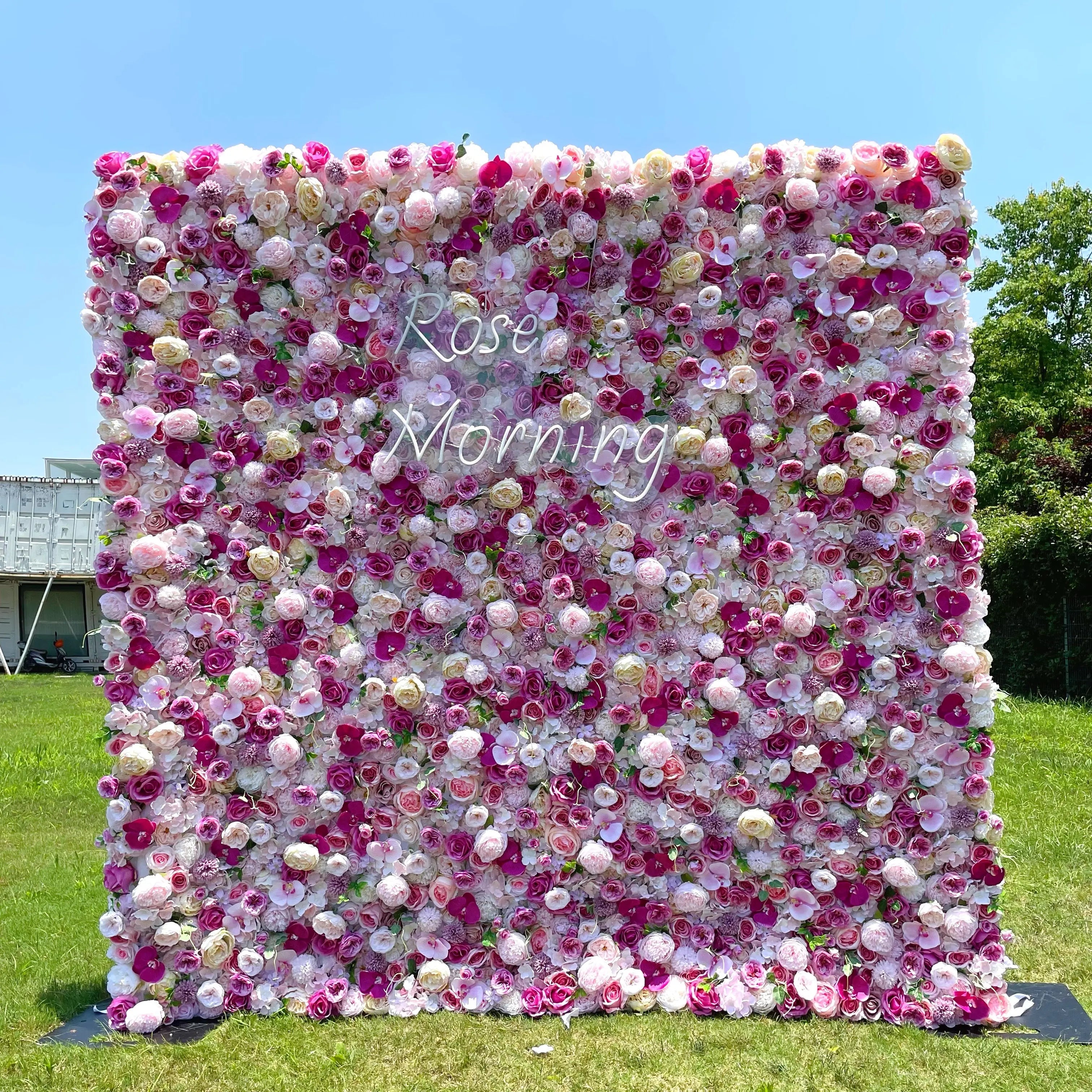 Juliet:5D Fabric Artificial rolling up curtain flower wall