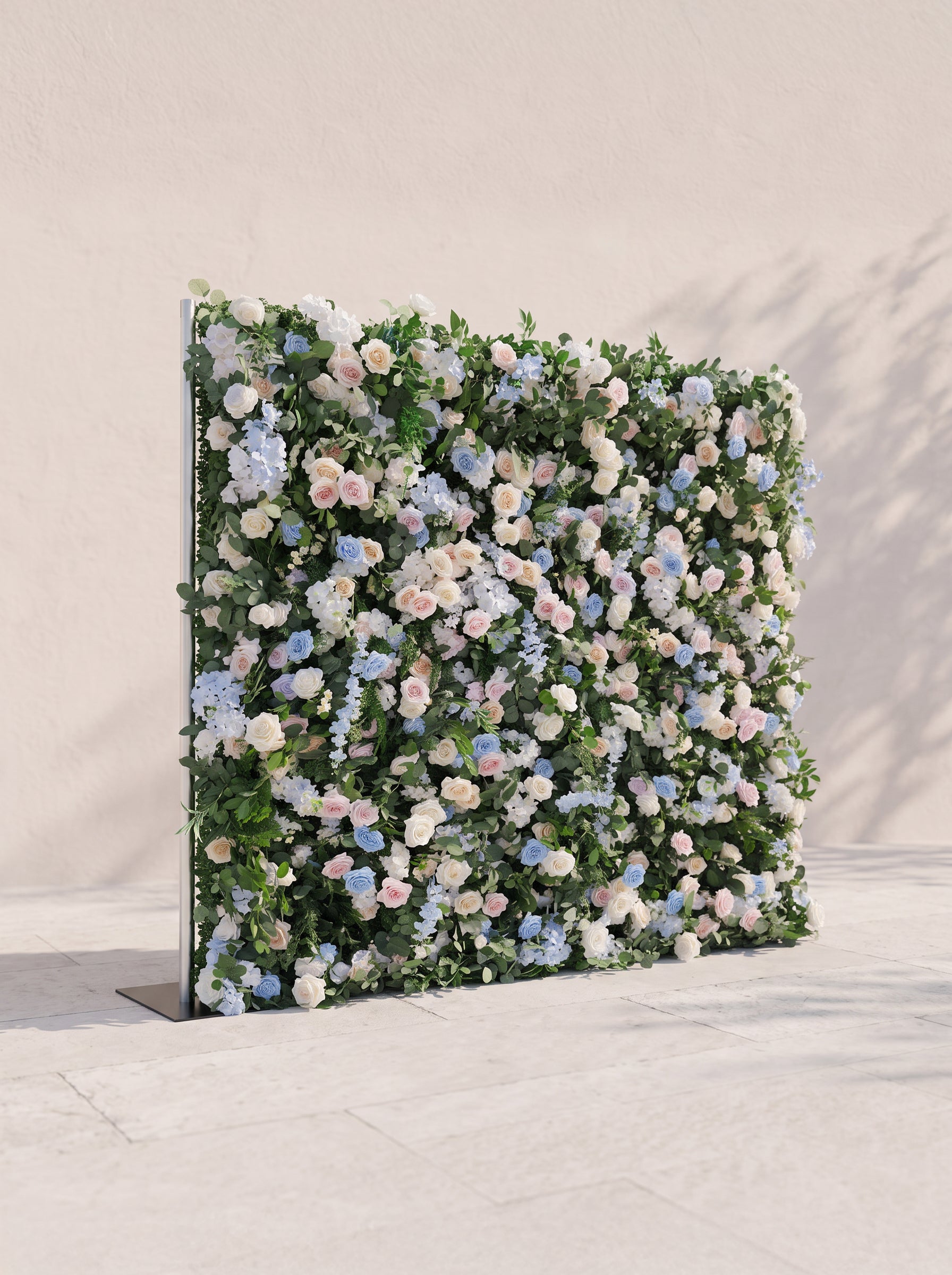 Junavia: 5D Fabric Artificial rolling up curtain flower wall — left view
